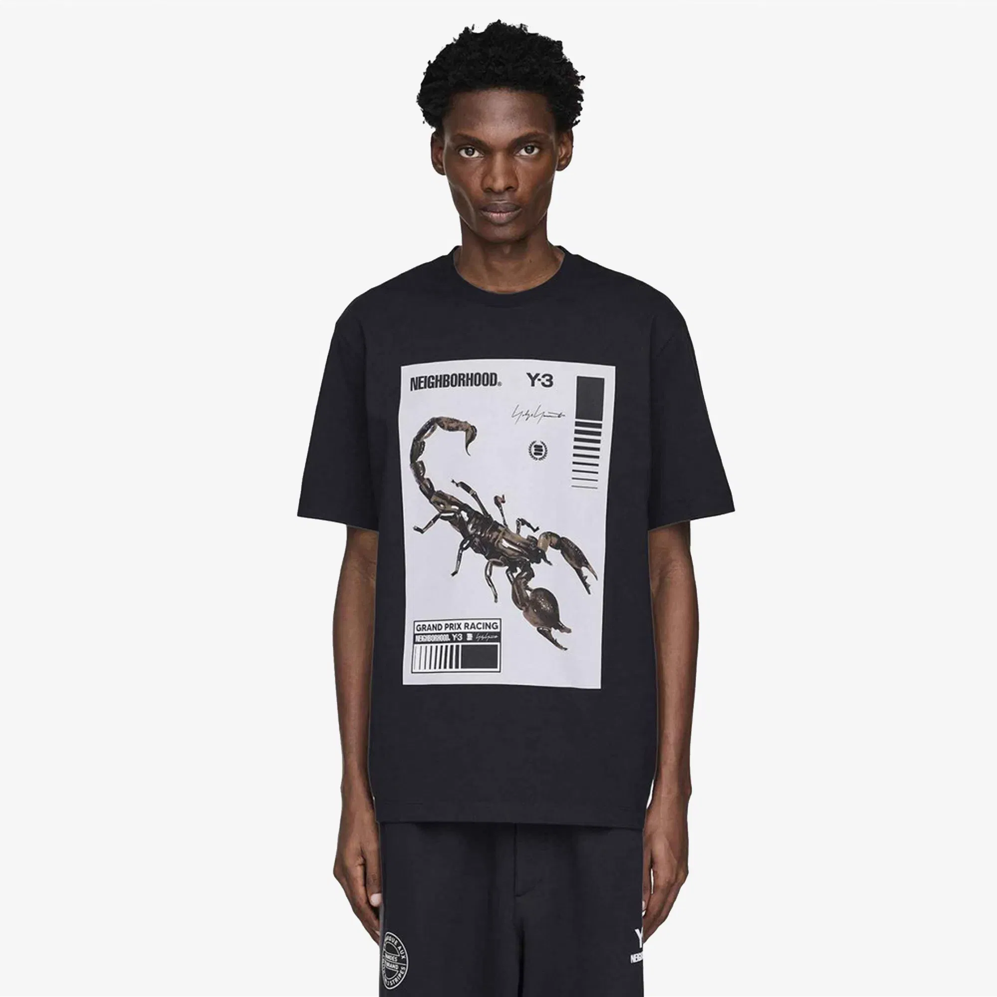 Y-3 NBHD GRAPHIC TEE { BLACK/WHITE