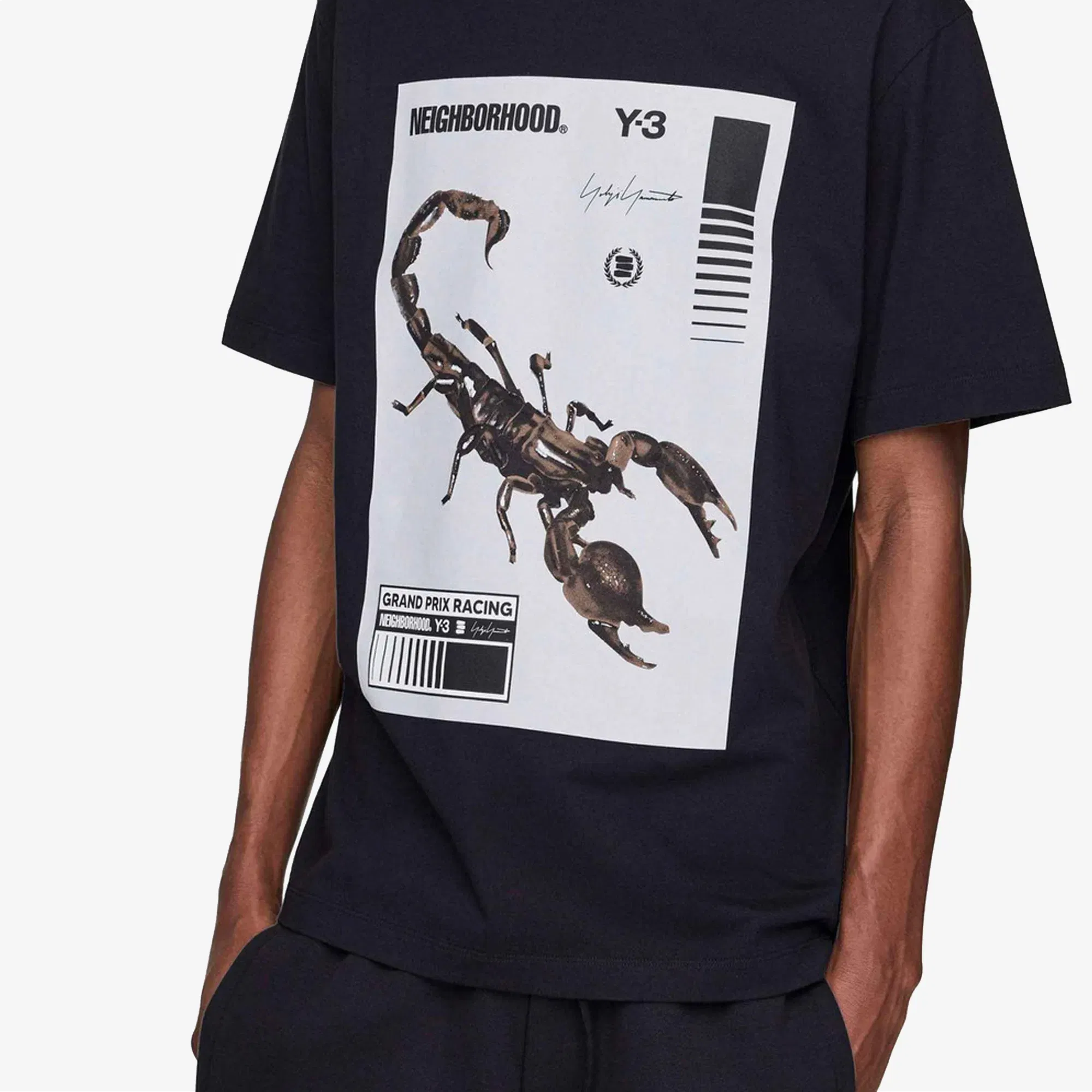 Y-3 NBHD GRAPHIC TEE { BLACK/WHITE