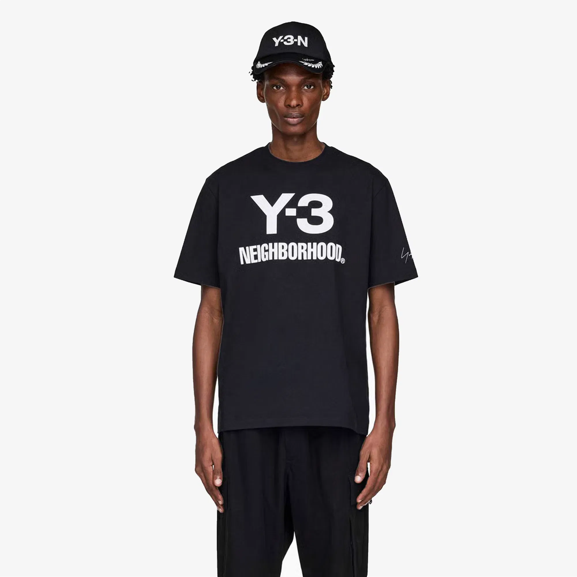 Y-3 NBHD LOGO TEE { BLACK