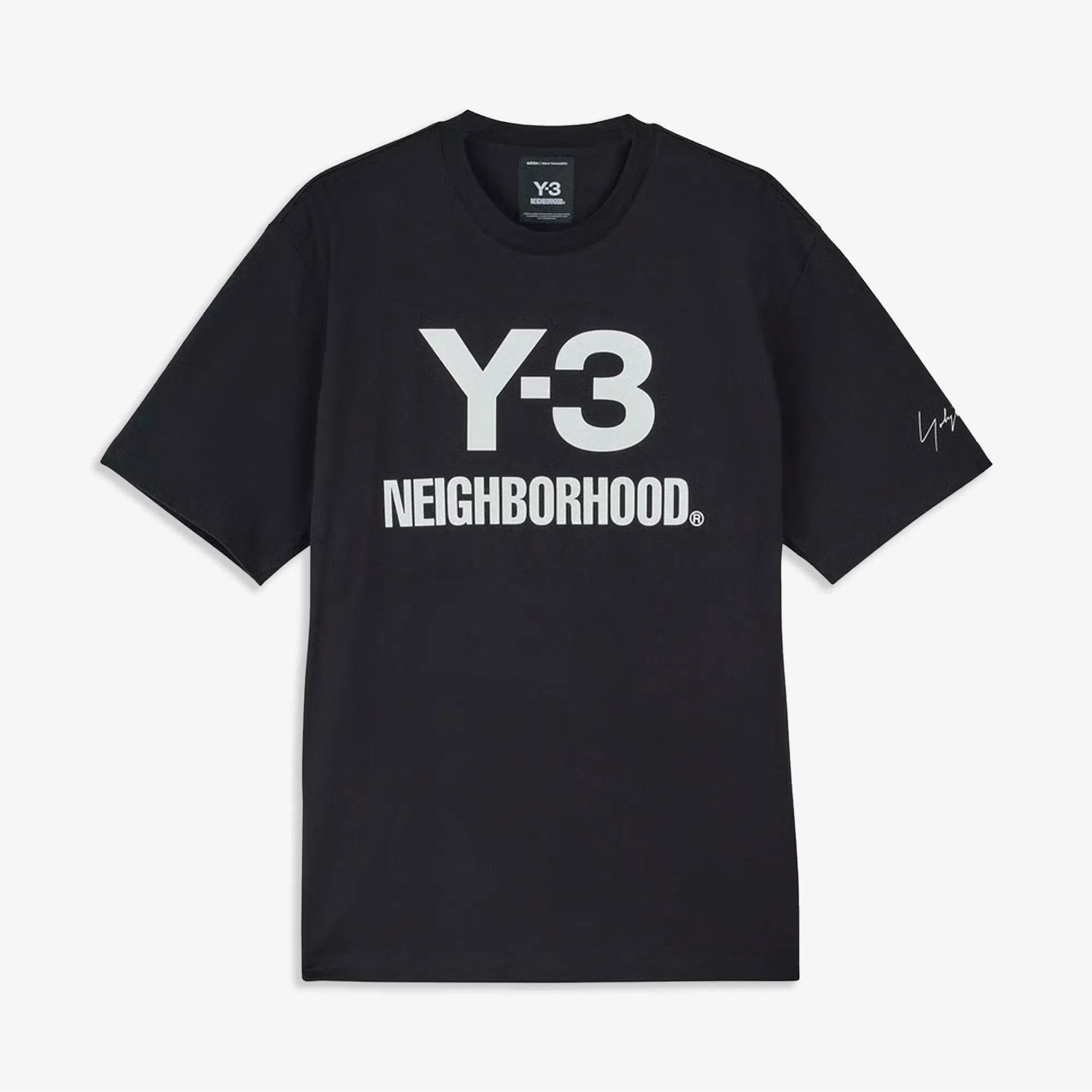 Y-3 NBHD LOGO TEE { BLACK