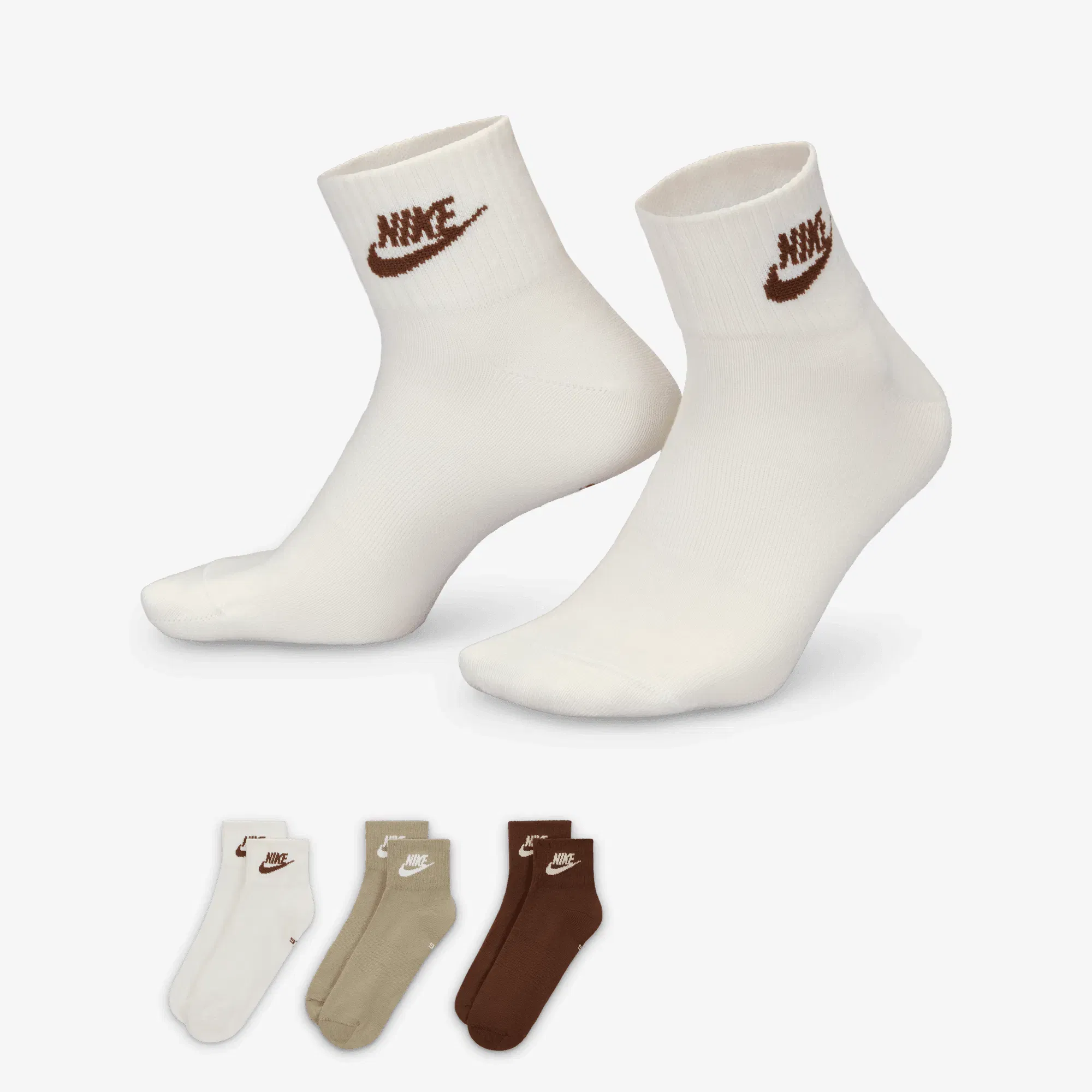 NIKE EVERYDAY ESSENTIAL ANKLE SOCKS (3 PAIRS) { MULTI