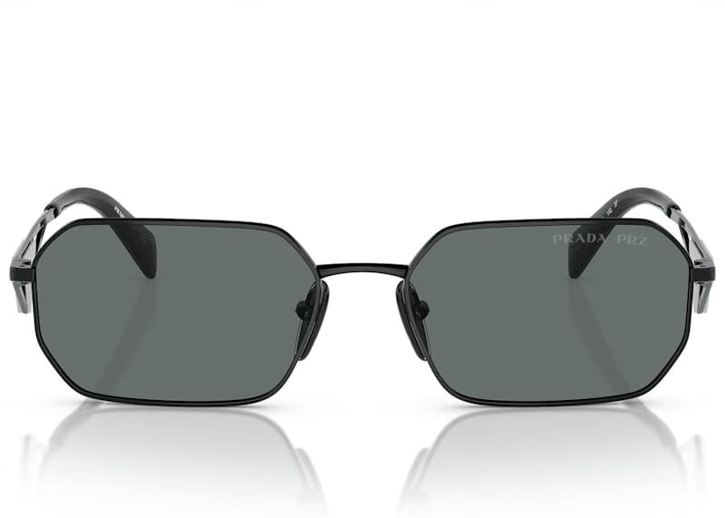 Prada Geometric Sunglasses Black/Black Grey (SPRA51 1AB-5Z1)