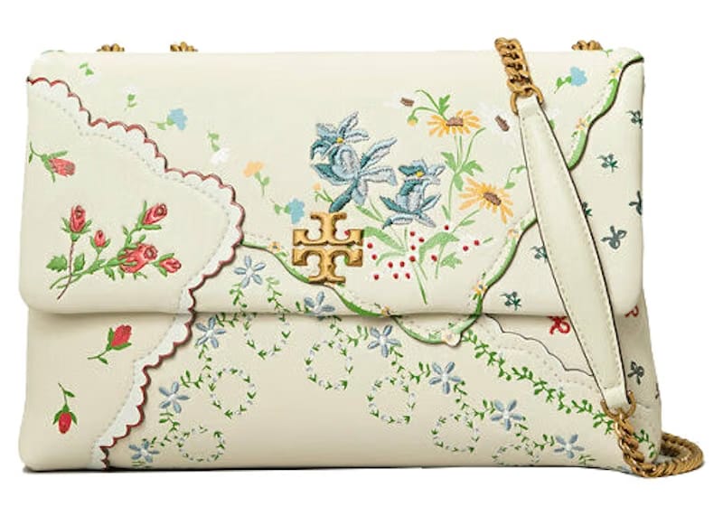 Tory Burch Kira Mixed Floral Convertible Shoulder Bag Ivory