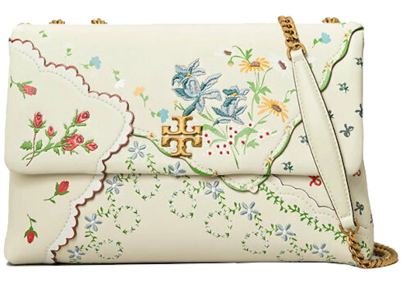 Tory Burch Kira Mixed Floral Convertible Shoulder Bag Ivory