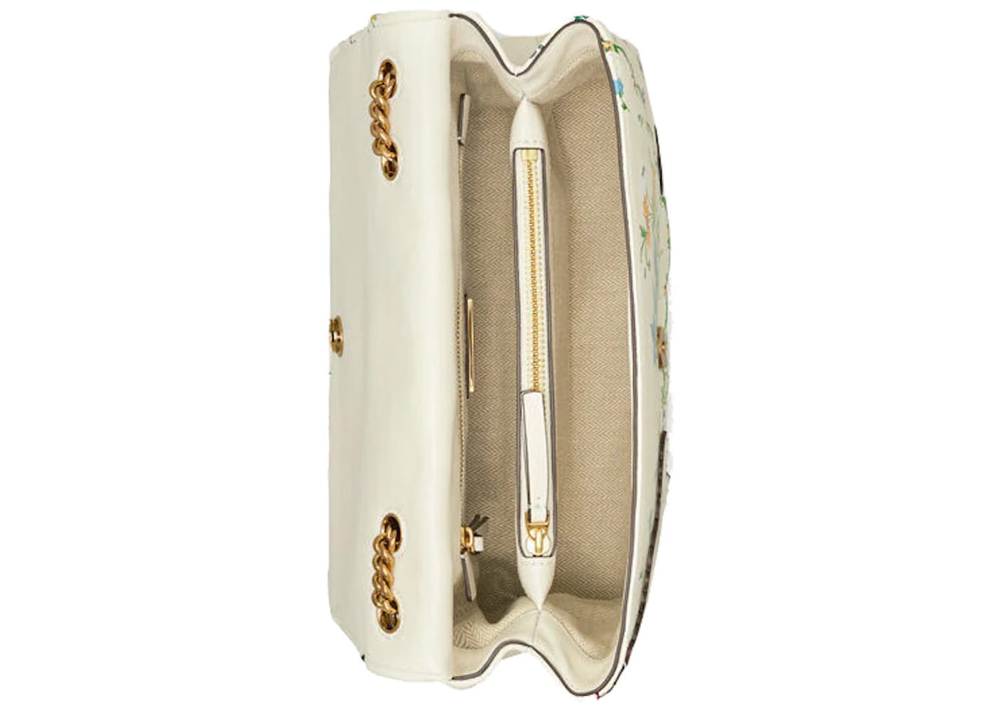 Tory Burch Kira Mixed Floral Convertible Shoulder Bag Ivory