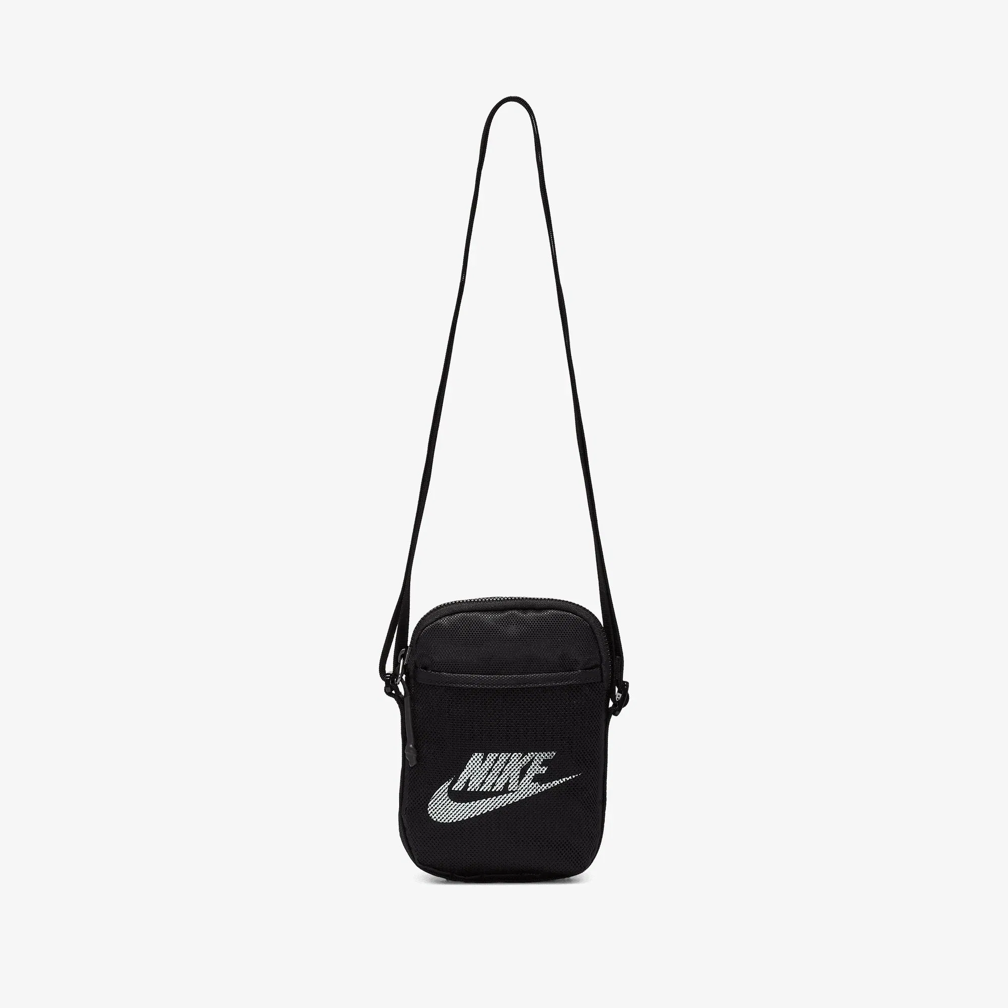 NIKE HERITAGE CROSSBODY BAG (SMALL, 1L) { BLACK/BLACK/WHITE