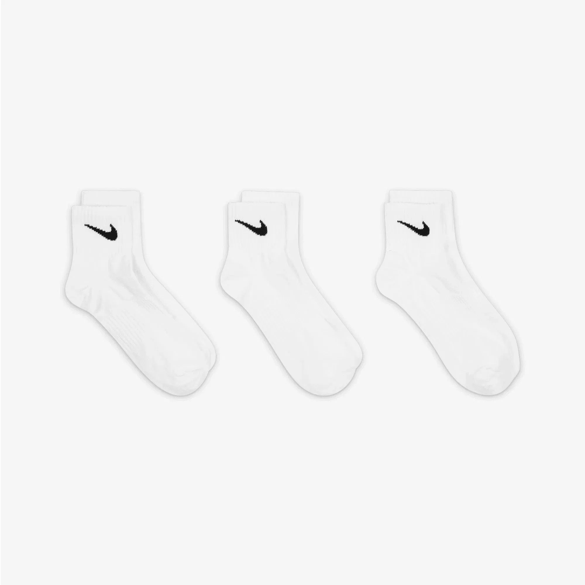 NIKE PERFORMANCE LIGHTWEIGHT TRAINING ANKLE SOCKS (3 PAIRS) { WHITE/BLACK