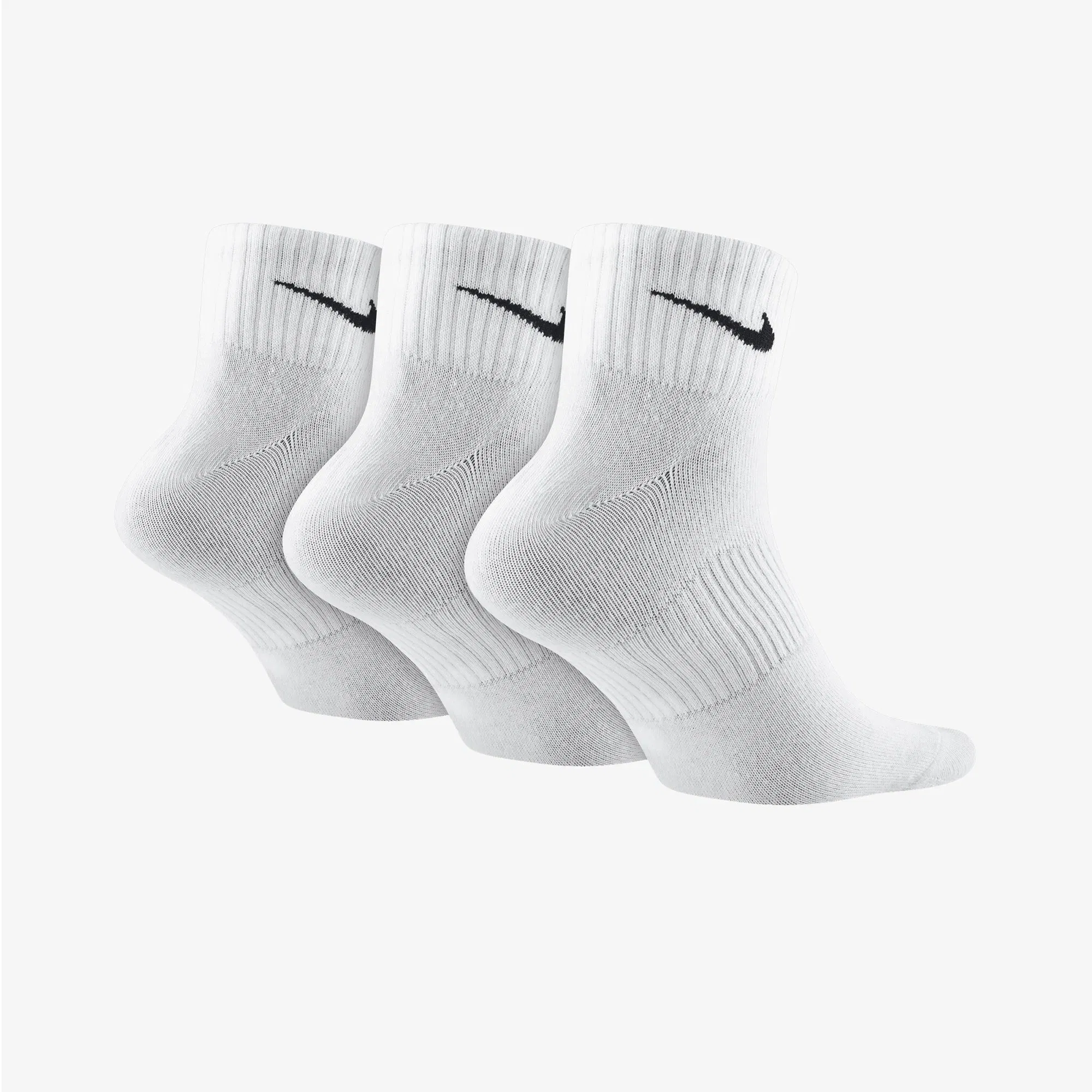 NIKE PERFORMANCE LIGHTWEIGHT TRAINING ANKLE SOCKS (3 PAIRS) { WHITE/BLACK
