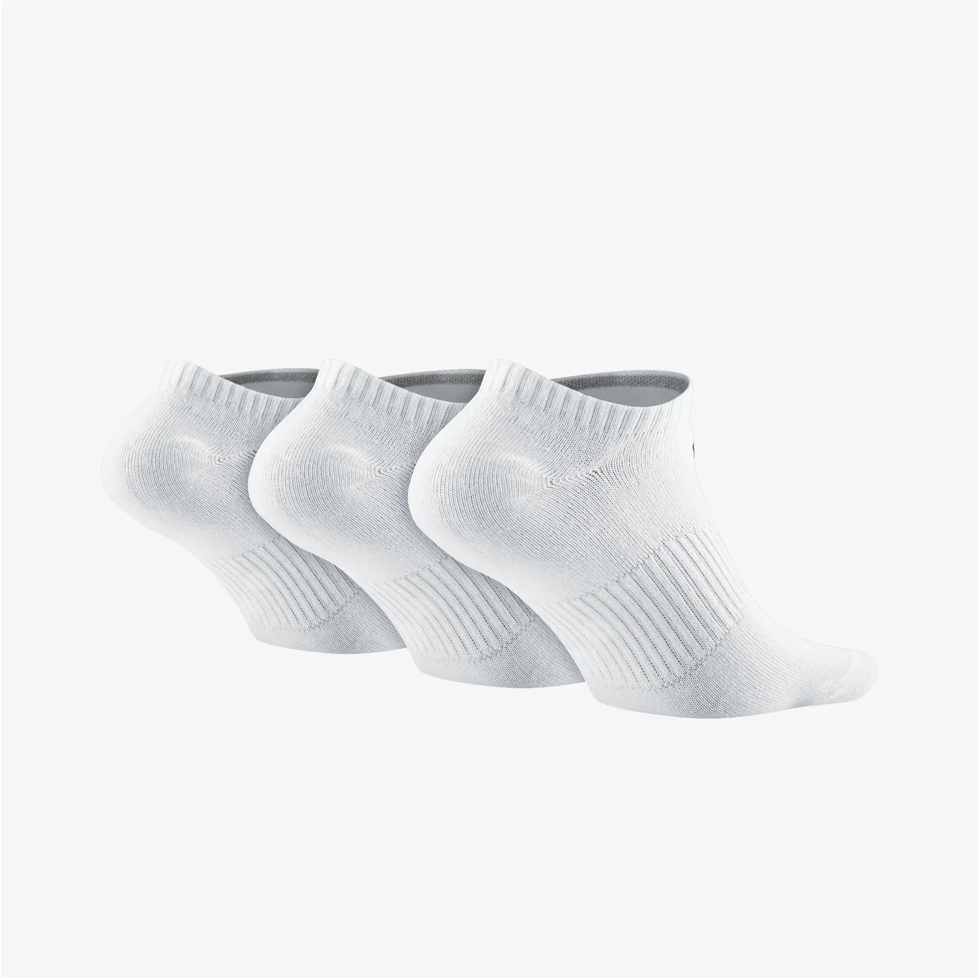 NIKE PERFORMANCE LIGHTWEIGHT TRAINING NO-SHOW SOCKS (3 PAIRS) { WHITE/WHITE