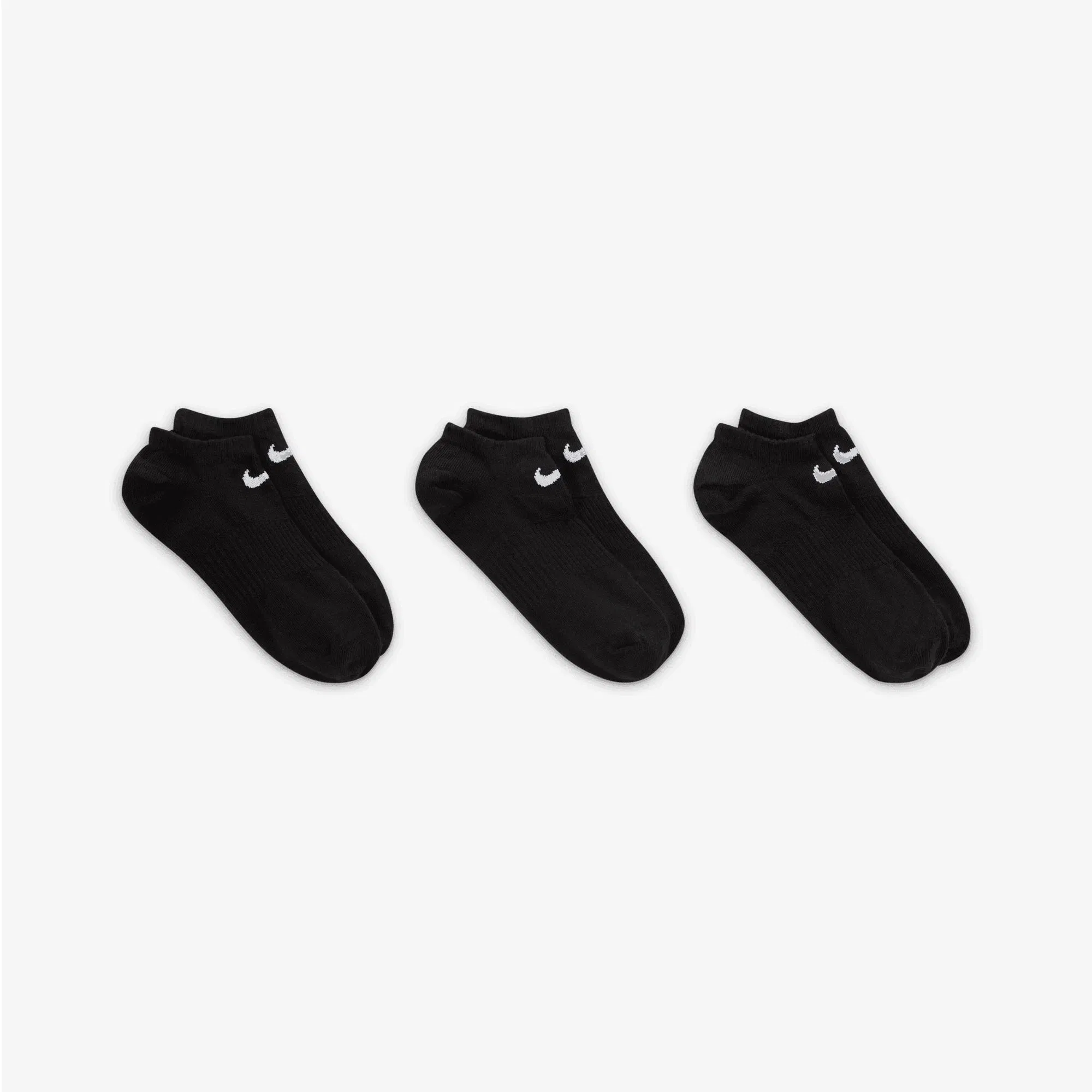 NIKE PERFORMANCE LIGHTWEIGHT TRAINING NO-SHOW SOCKS (3 PAIRS) { BLACK/WHITE