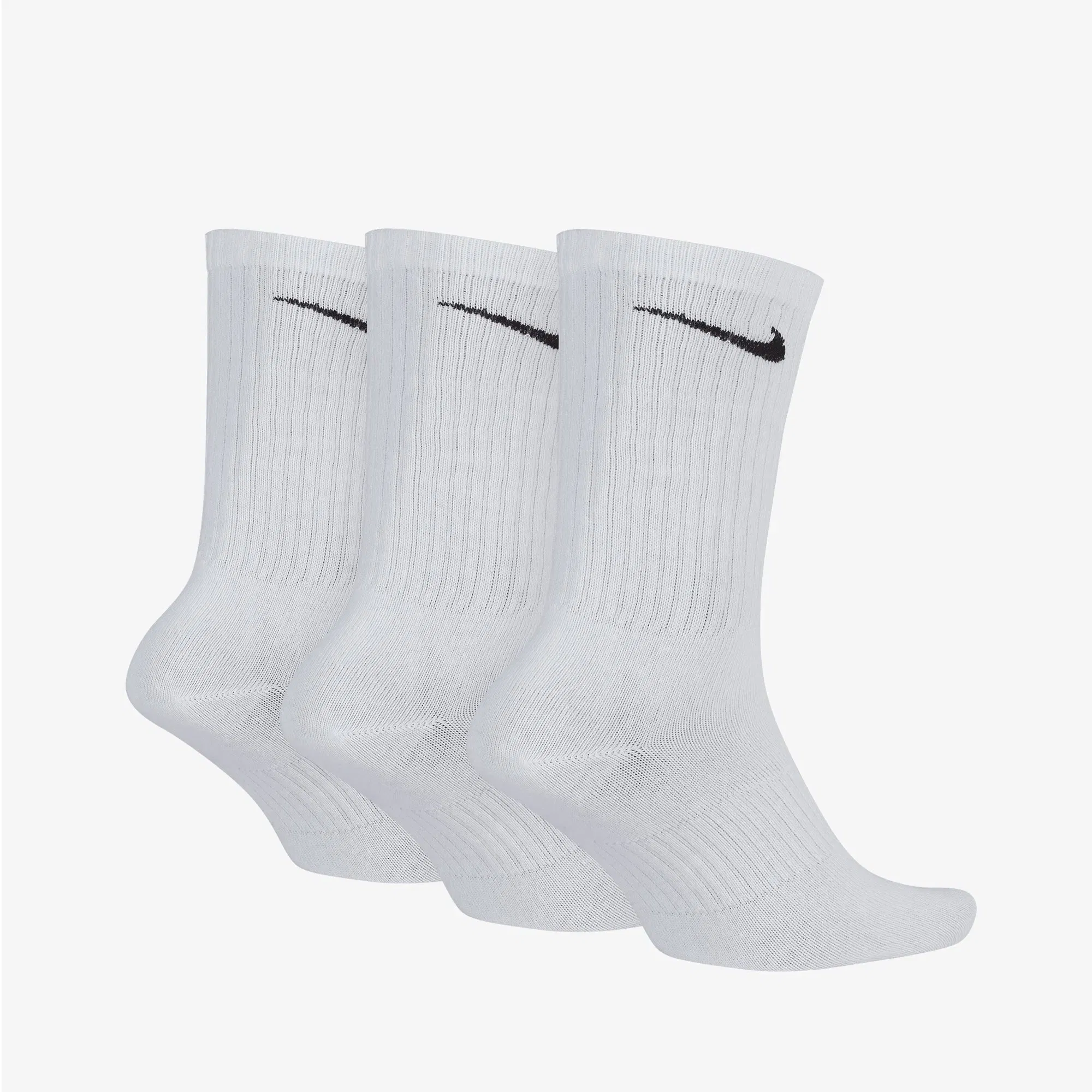 NIKE PERFORMANCE LIGHTWEIGHT TRAINING CREW SOCKS (3 PAIRS) { WHITE/BLACK
