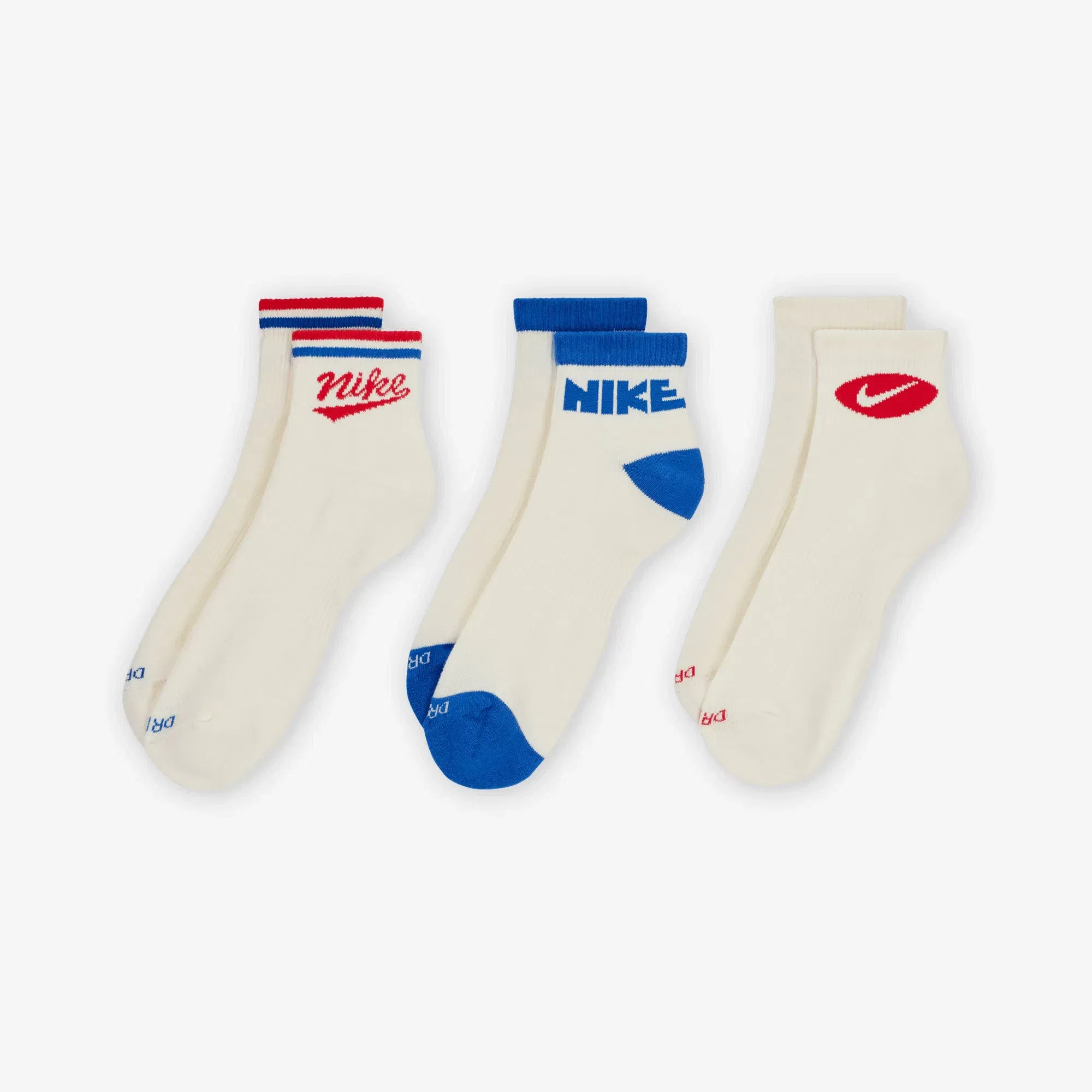 NIKE EVERYDAY PLUS ANKLE SOCKS (3 PARIS) { MULTI-COLOR