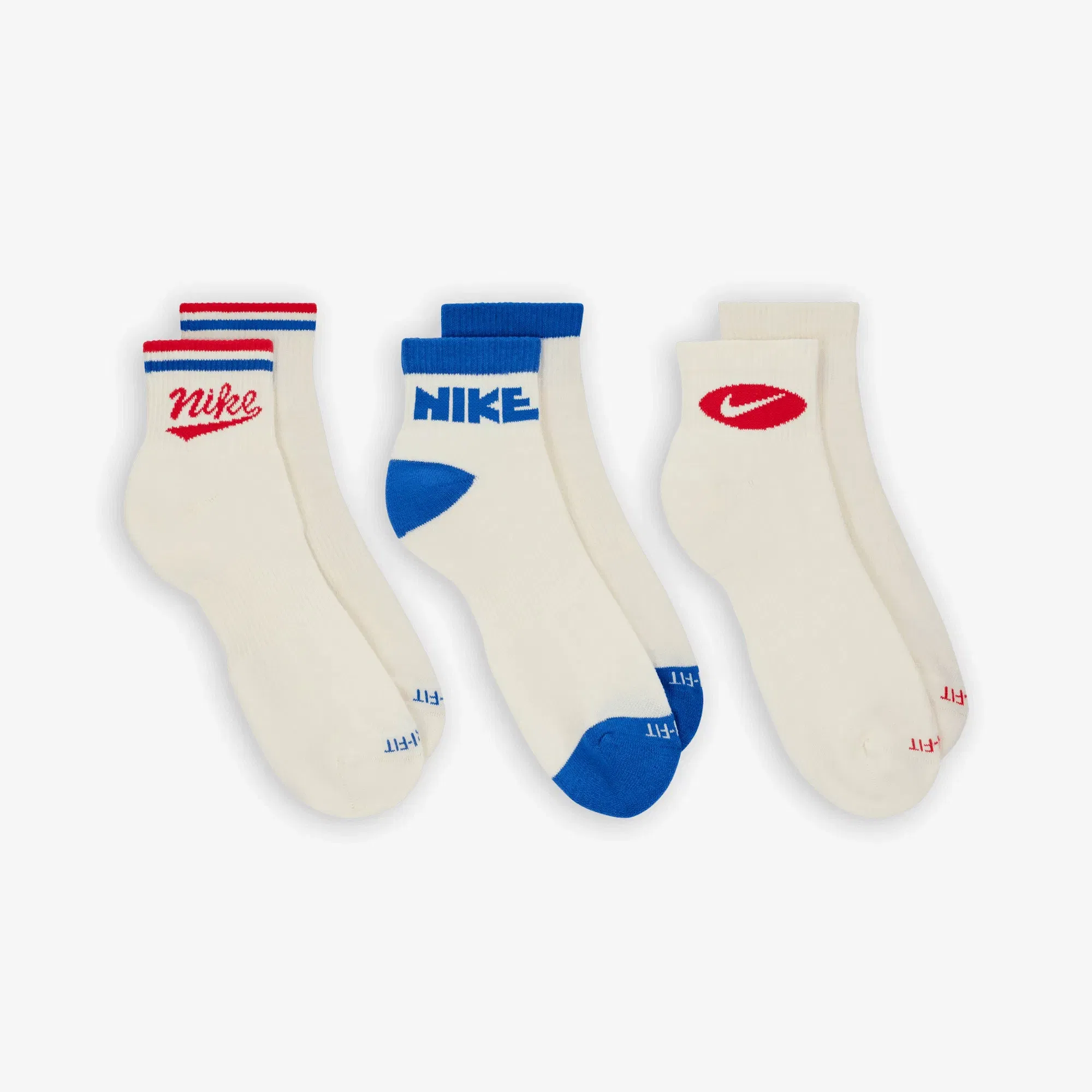 NIKE EVERYDAY PLUS ANKLE SOCKS (3 PARIS) { MULTI-COLOR