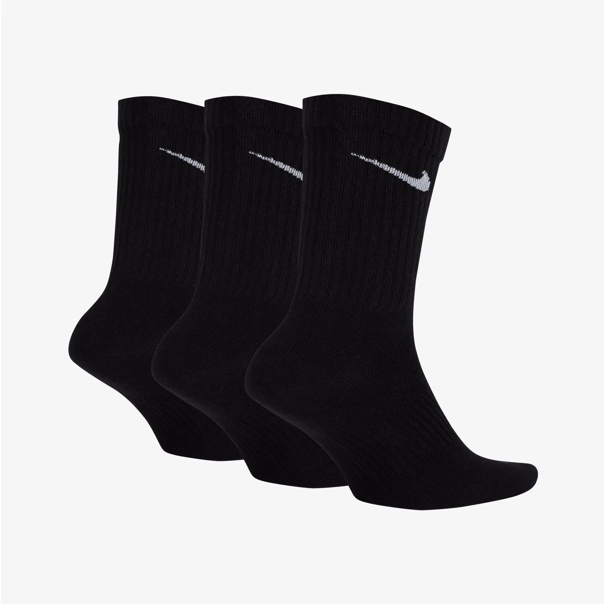 NIKE PERFORMANCE LIGHTWEIGHT TRAINING CREW SOCKS (3 PAIRS) { BLACK/WHITE