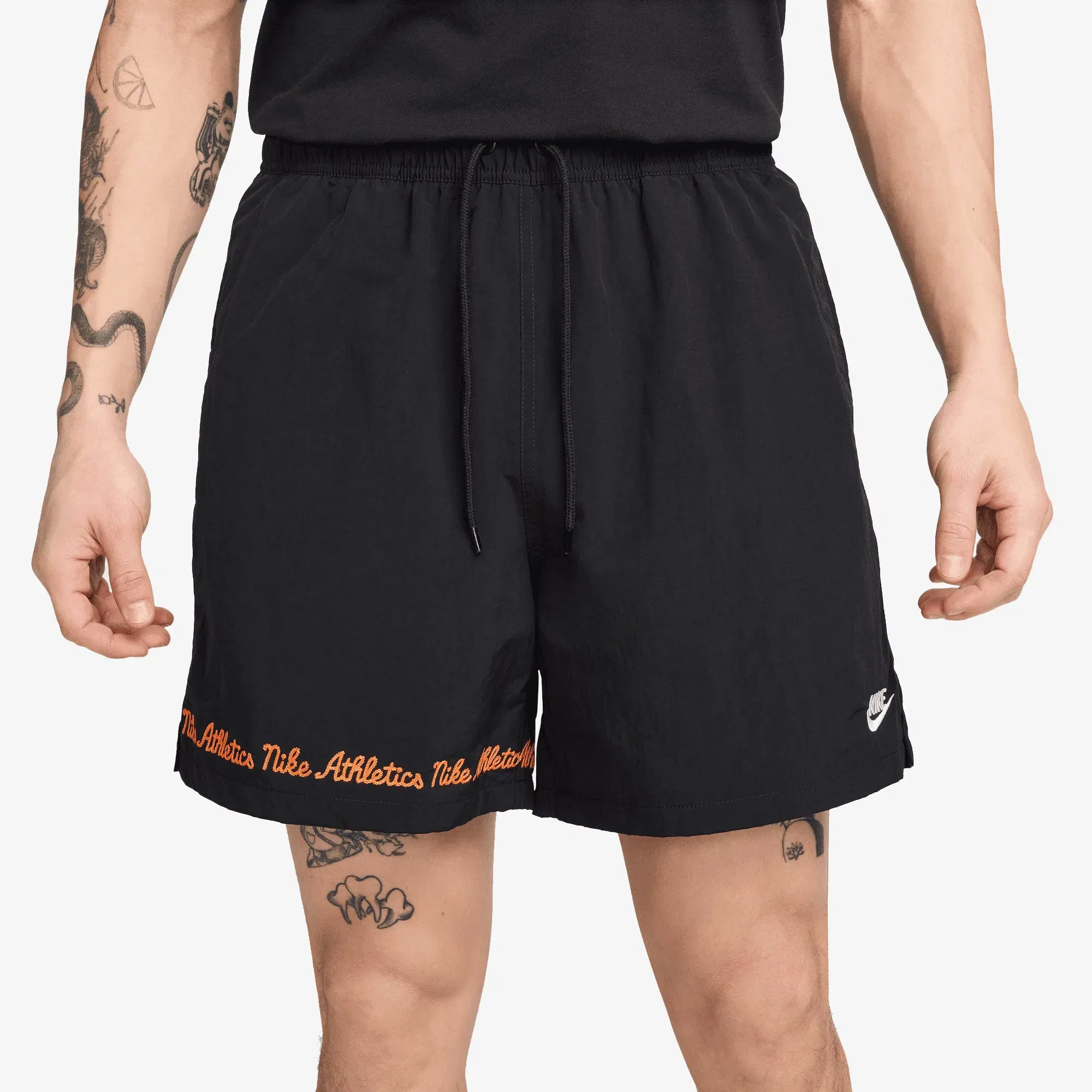 Nike CLUB FLEECE FLOW SHORTS { BLACK/WHITE