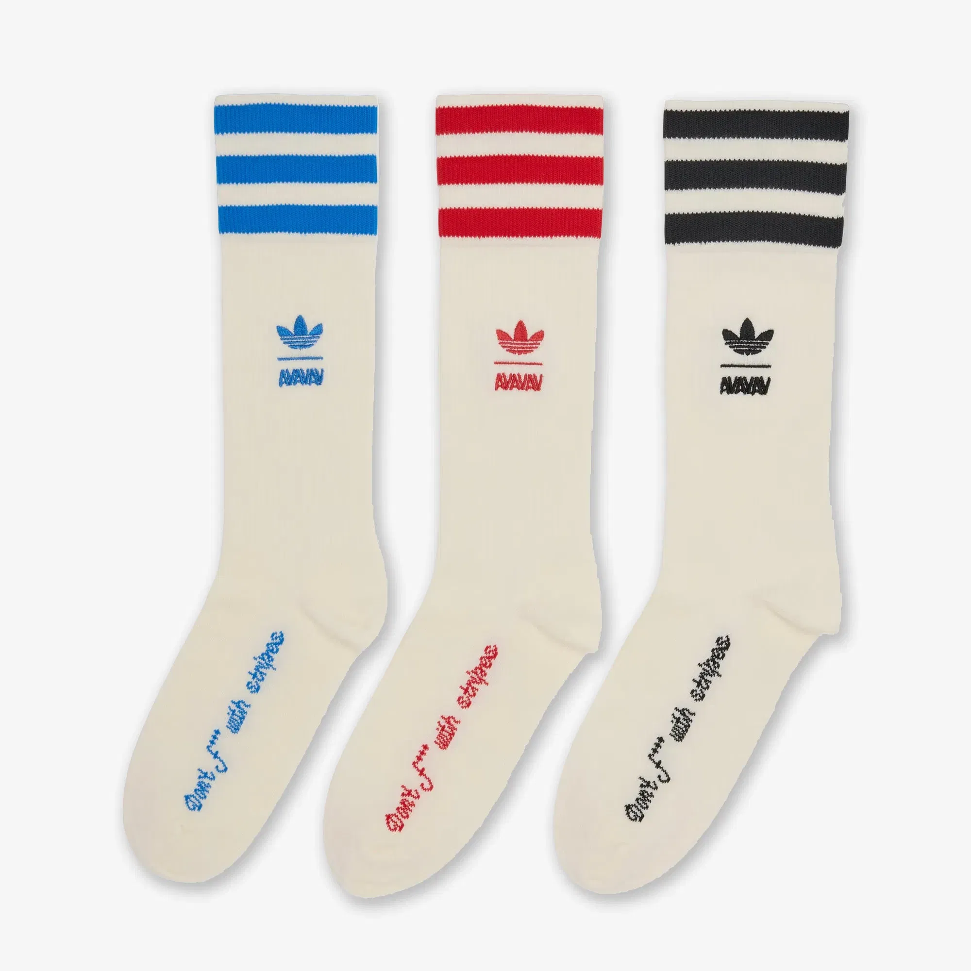 Adidas Originals AVAVAV CREW SOCKS { CREAM WHITE/BLACK/BETTER SCARLET/BLUE BIRD