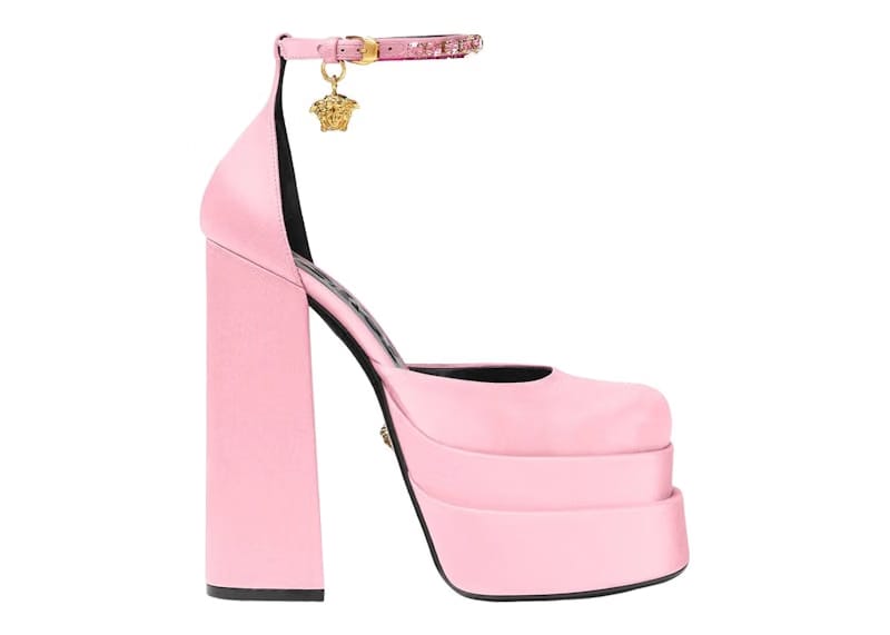 Versace Medusa Aevitas 155mm Platform Pumps Candy Satin