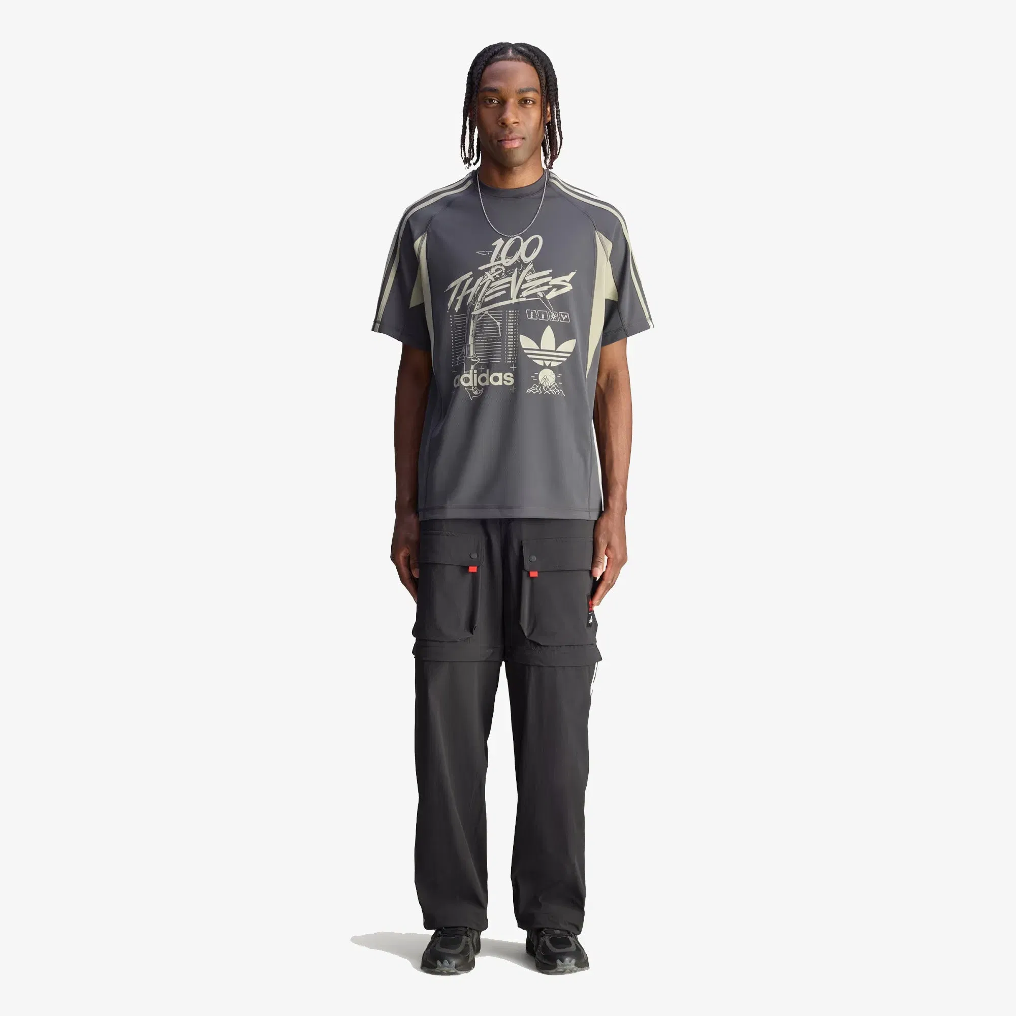 Adidas Originals 100 THIEVES ZIP PANTS { BLACK