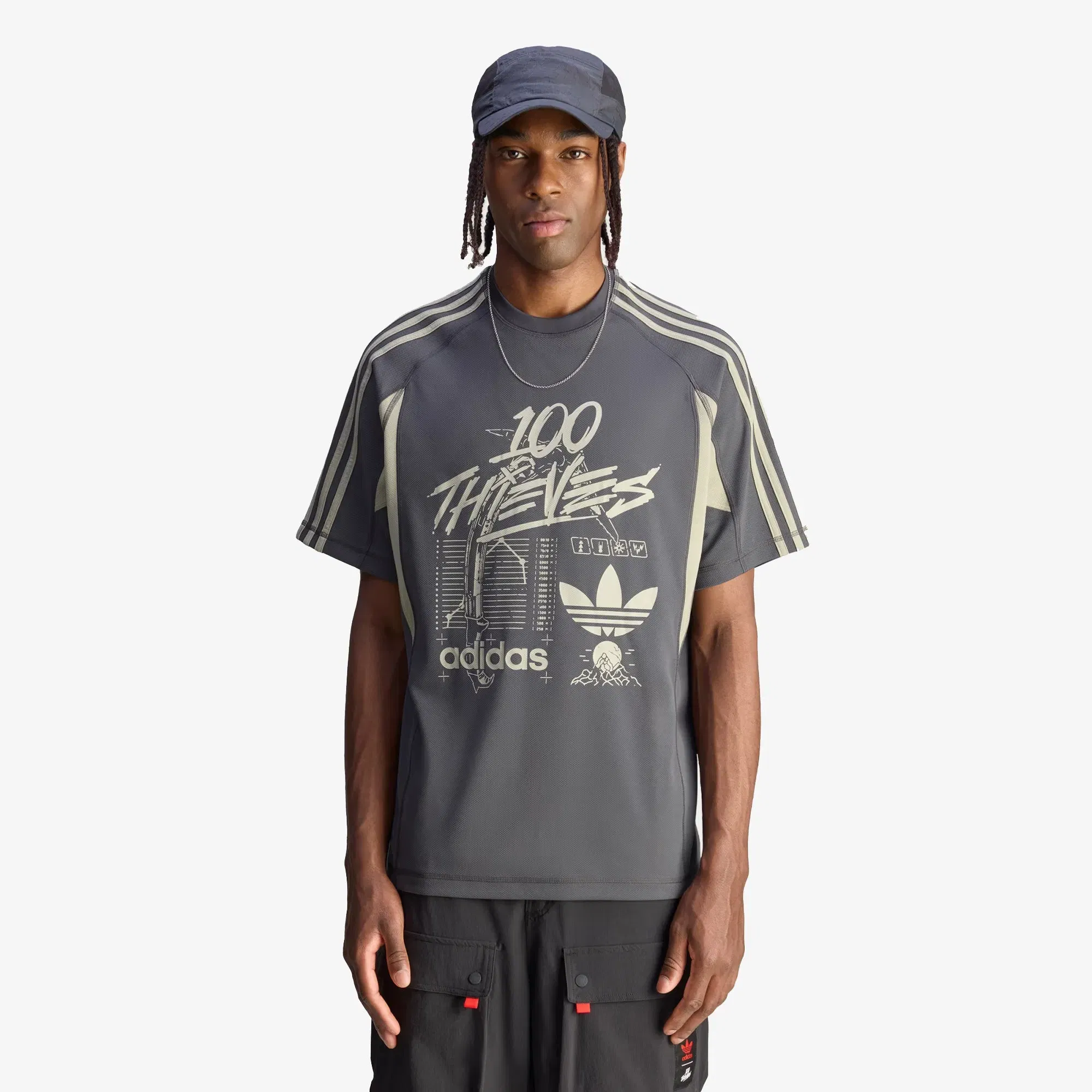 ADIDAS ORIGINALS 100 THIEVES T-Shirt { CARBON