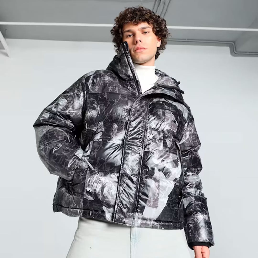 PUMA X KIDSUPER ALL OVER PRINT PUFFER { BLACK