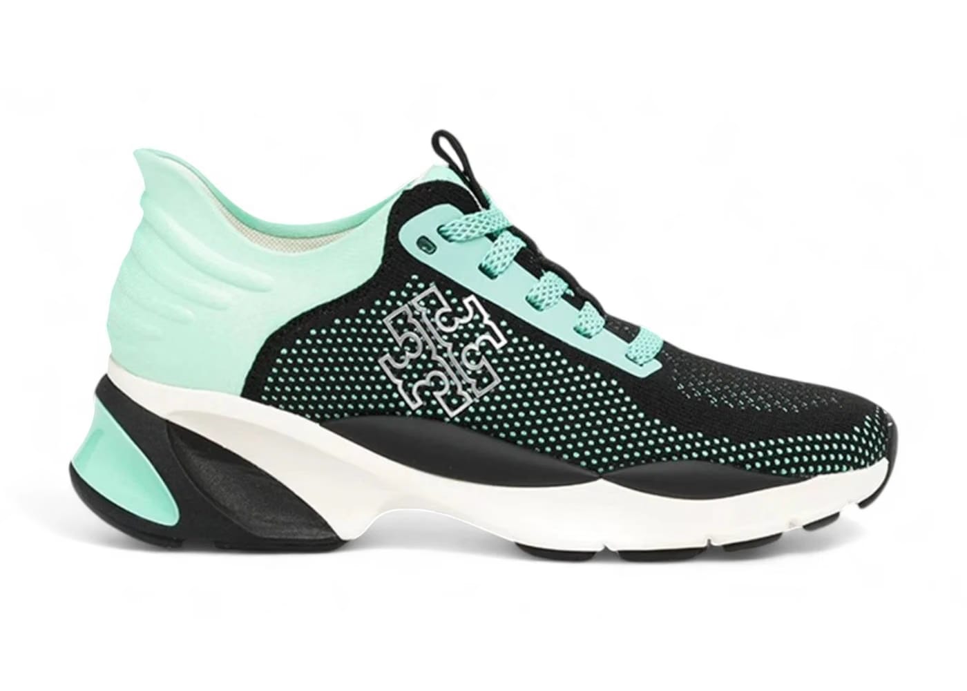 Tory Burch Good Luck Knit Trainer Black Mint (Women's)