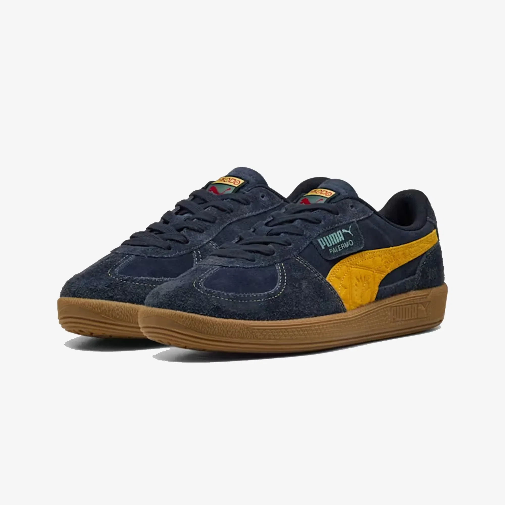 PUMA ROAD TO UNITY PALERMO LEATHER { NEW NAVY/YELLOW