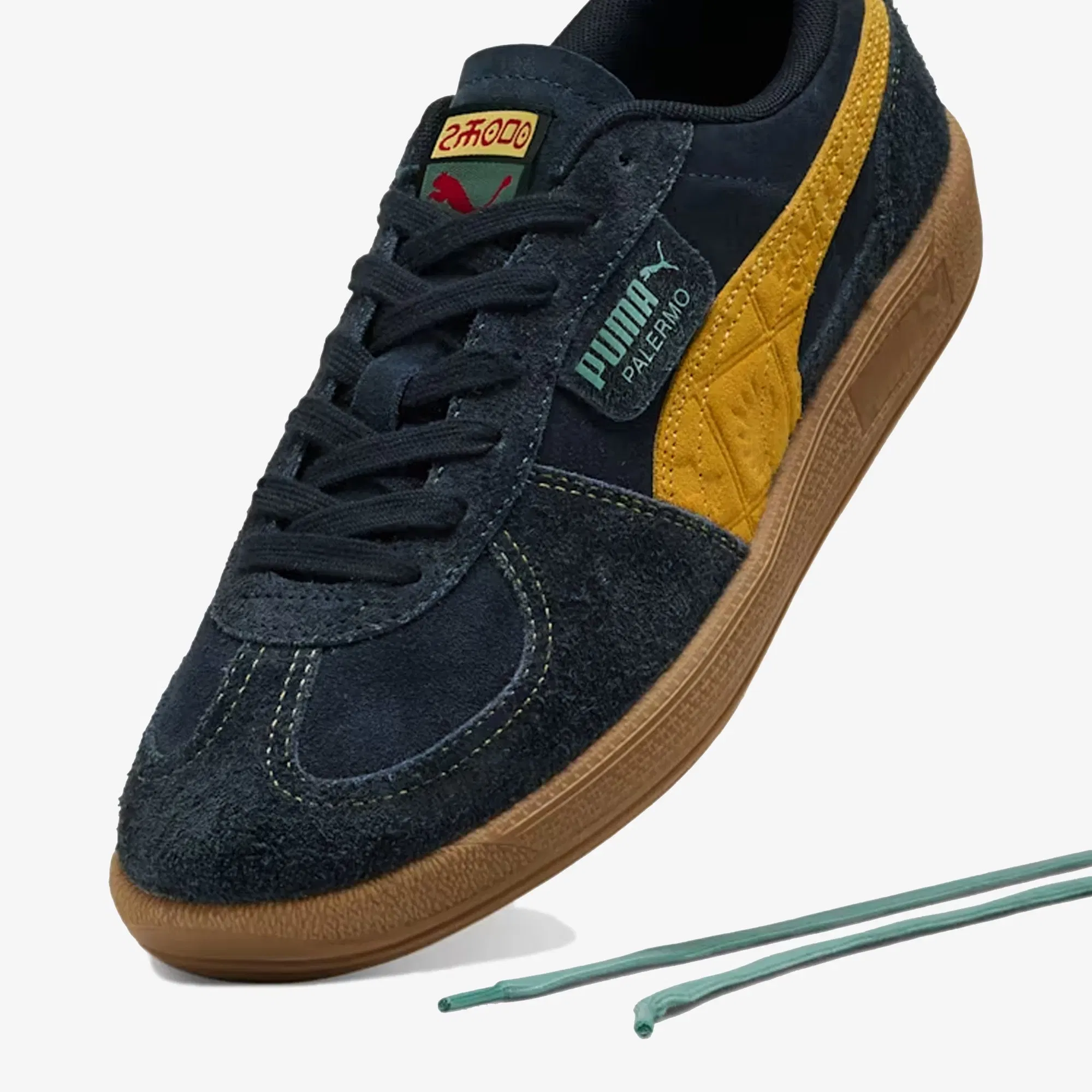 PUMA ROAD TO UNITY PALERMO LEATHER { NEW NAVY/YELLOW