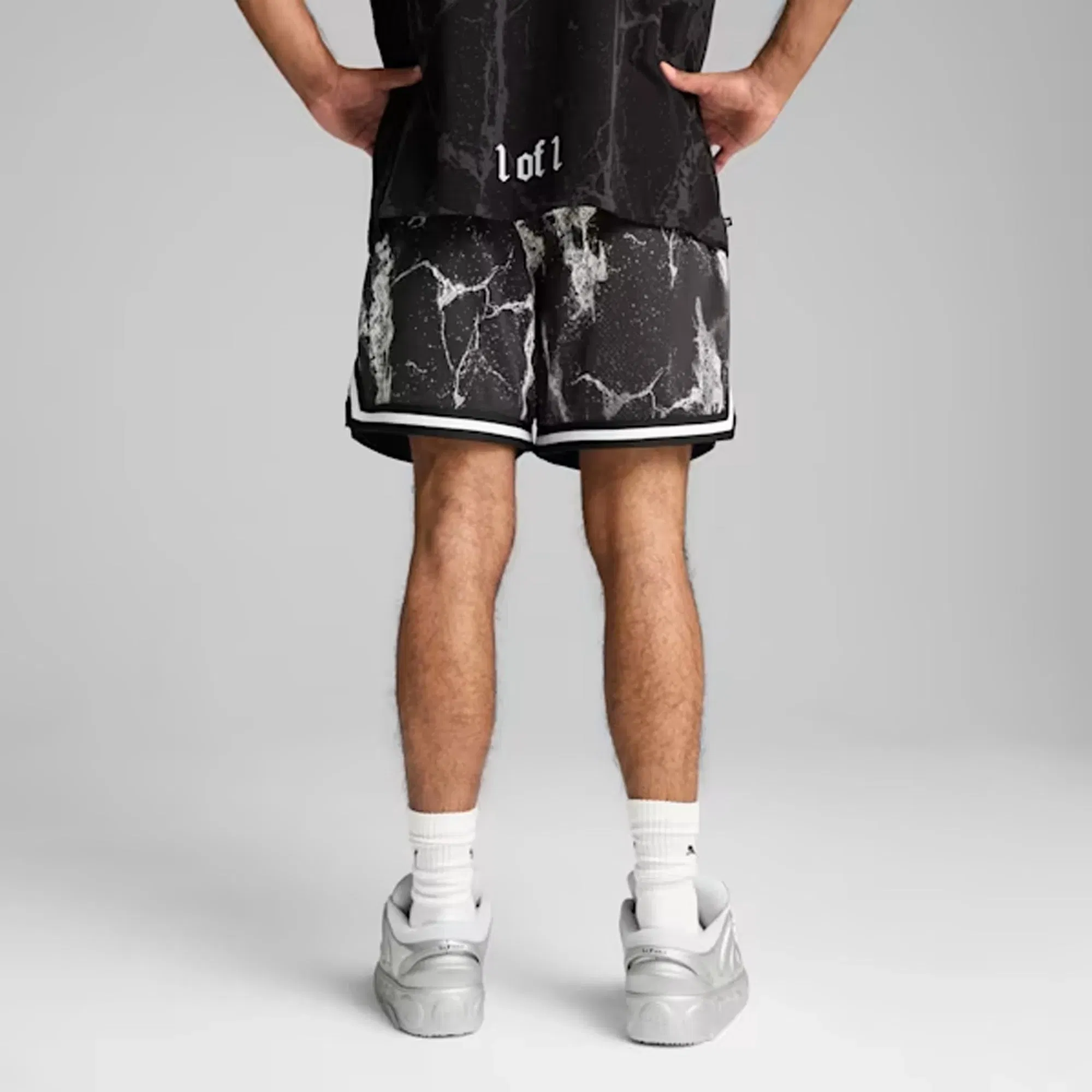 PUMA HOOPS x LAFRANCE WRITTEN IN CHROME SHORTS { PUMA BLACK/WHITE