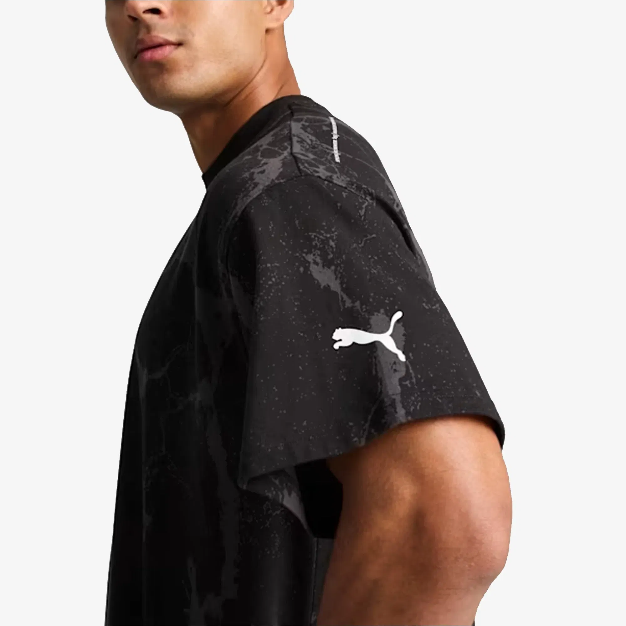 PUMA HOOPS x LAFRANCE WRITTEN IN CHROME MARBLE T-Shirt { BLACK FLAT MEDIUM GRAY
