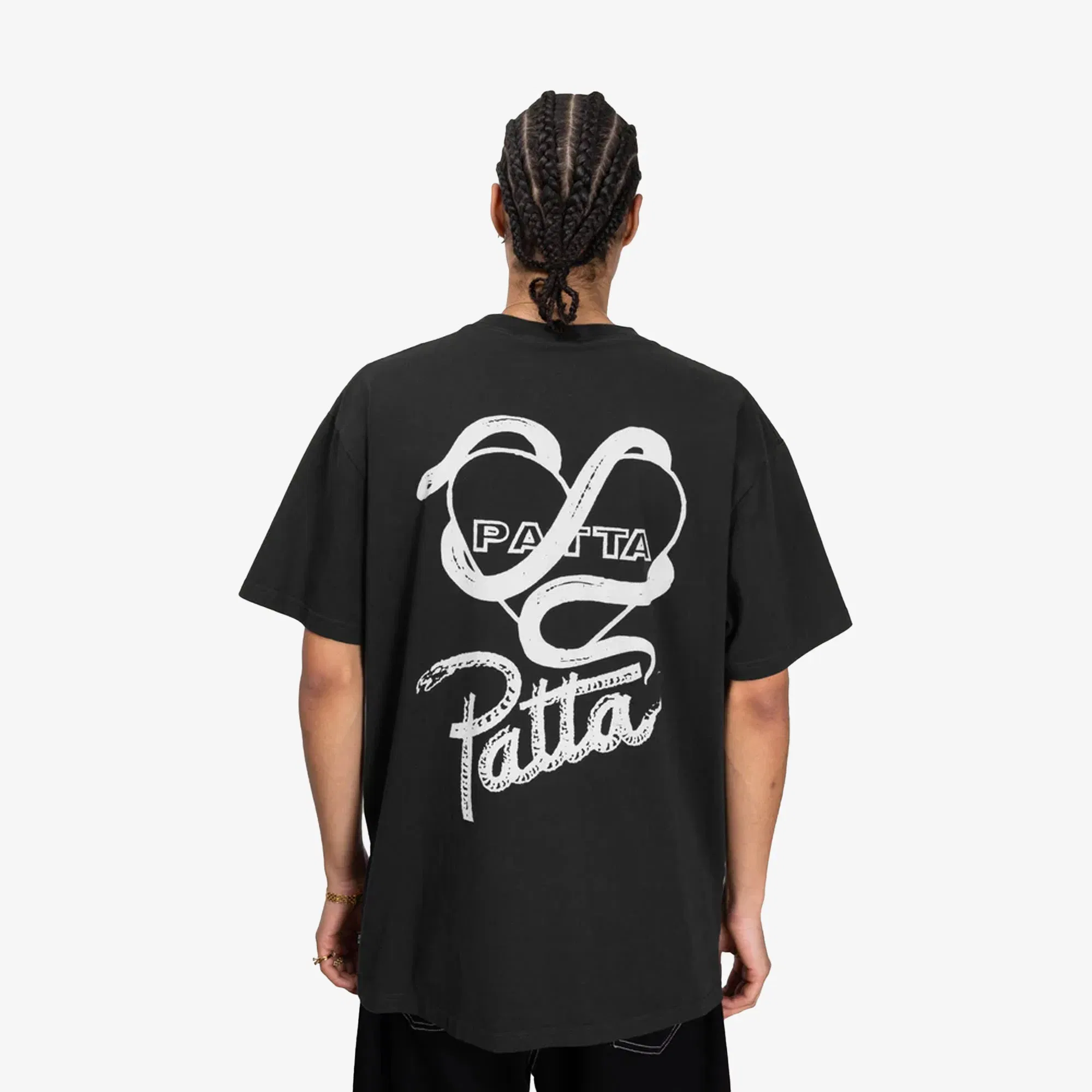 PATTA PATTA SNAKE HEART T-SHIRT { BLACK