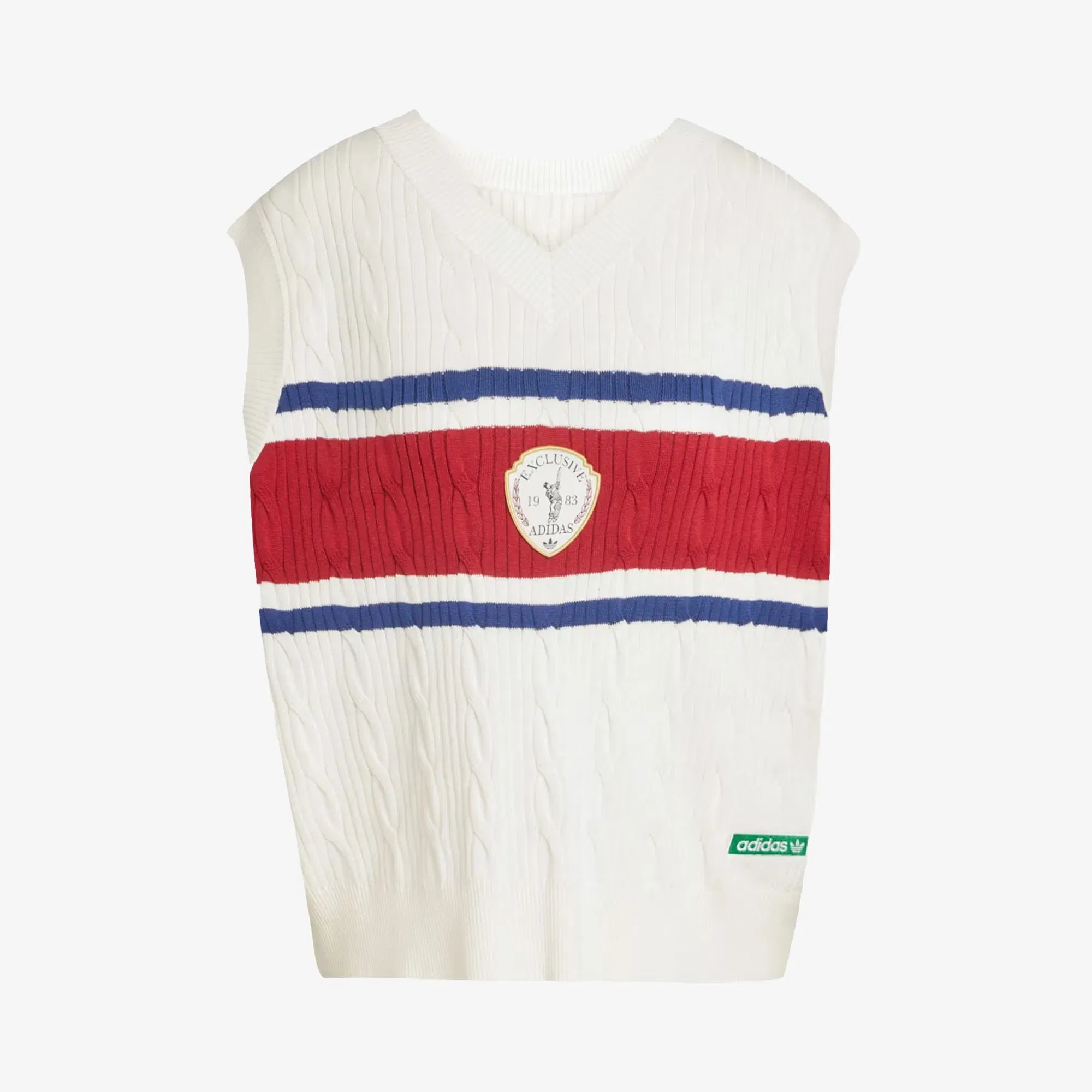 Adidas Originals RETRO SPORTS CRICKET-INSPIRED VEST { OFF WHITE