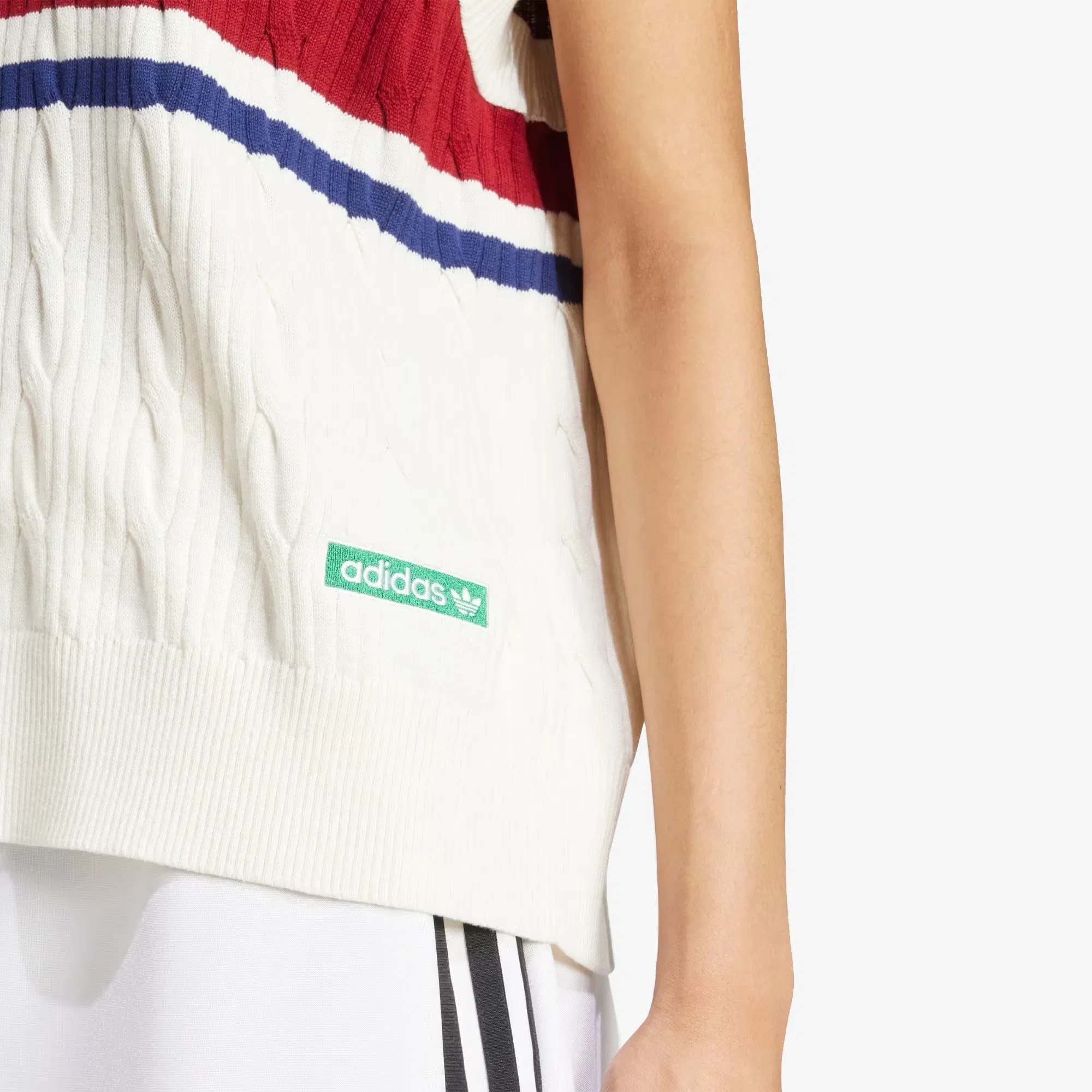 Adidas Originals RETRO SPORTS CRICKET-INSPIRED VEST { OFF WHITE