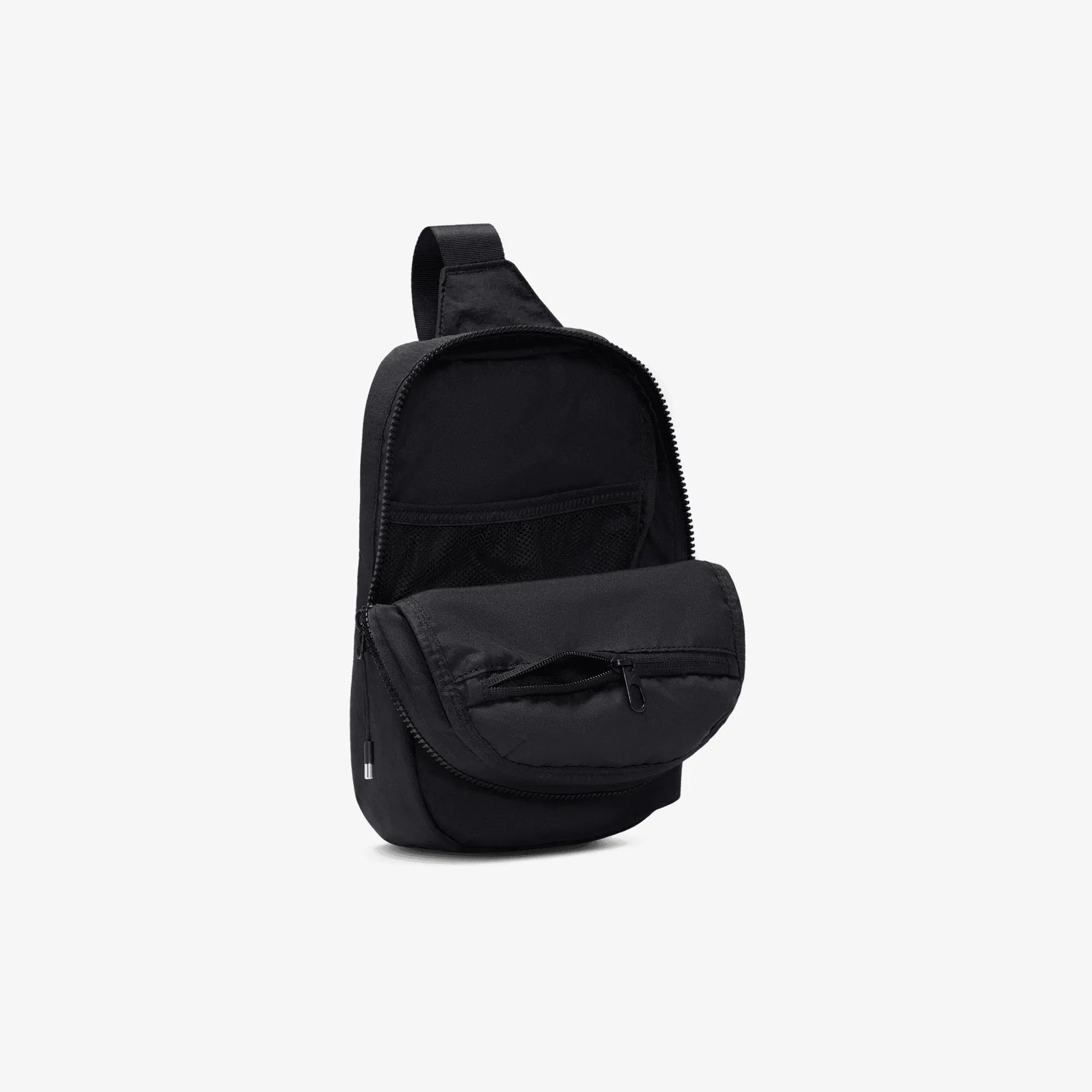 NIKE AURA CROSSBODY BAG (5L) { BLACK/BLACK/MATTE SILVER