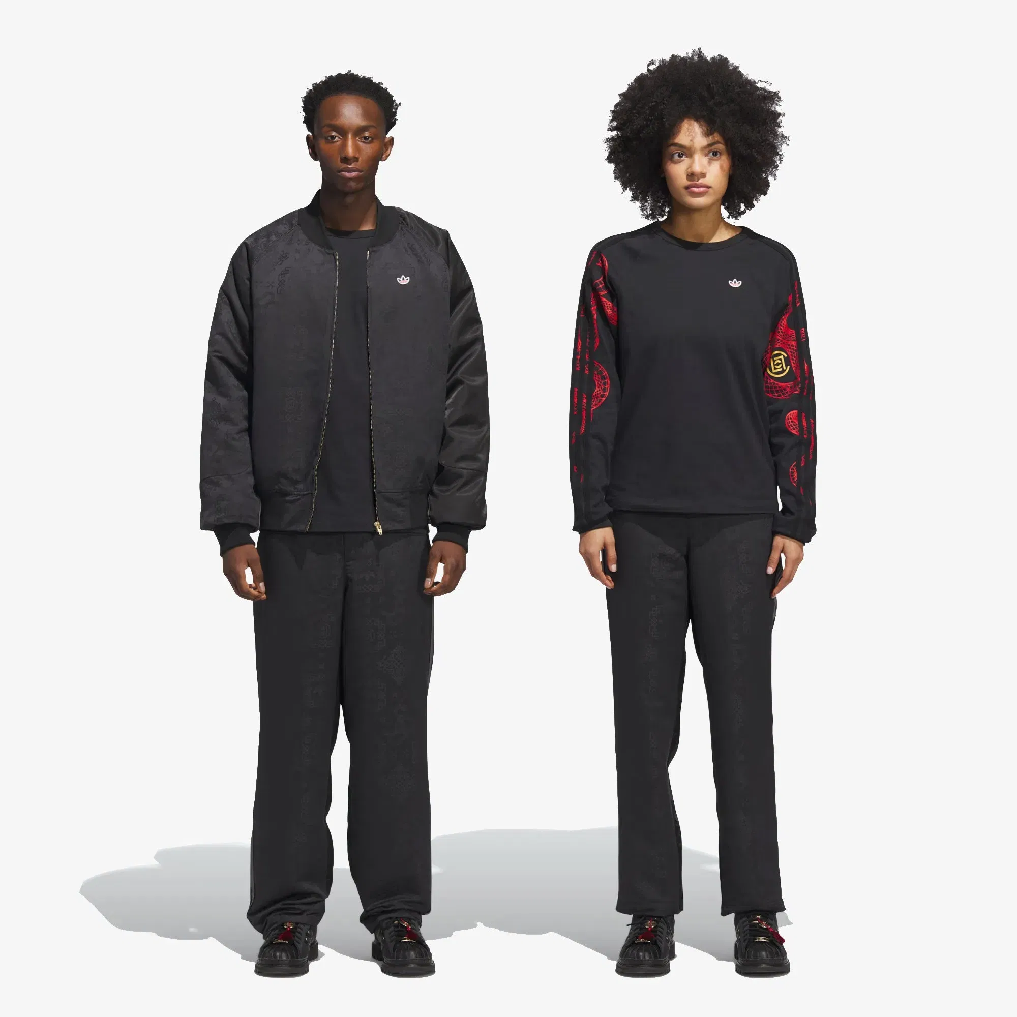 Adidas Originals CLOT ALLOVER PRINT PANTS BY EDISON CHEN { BLACK