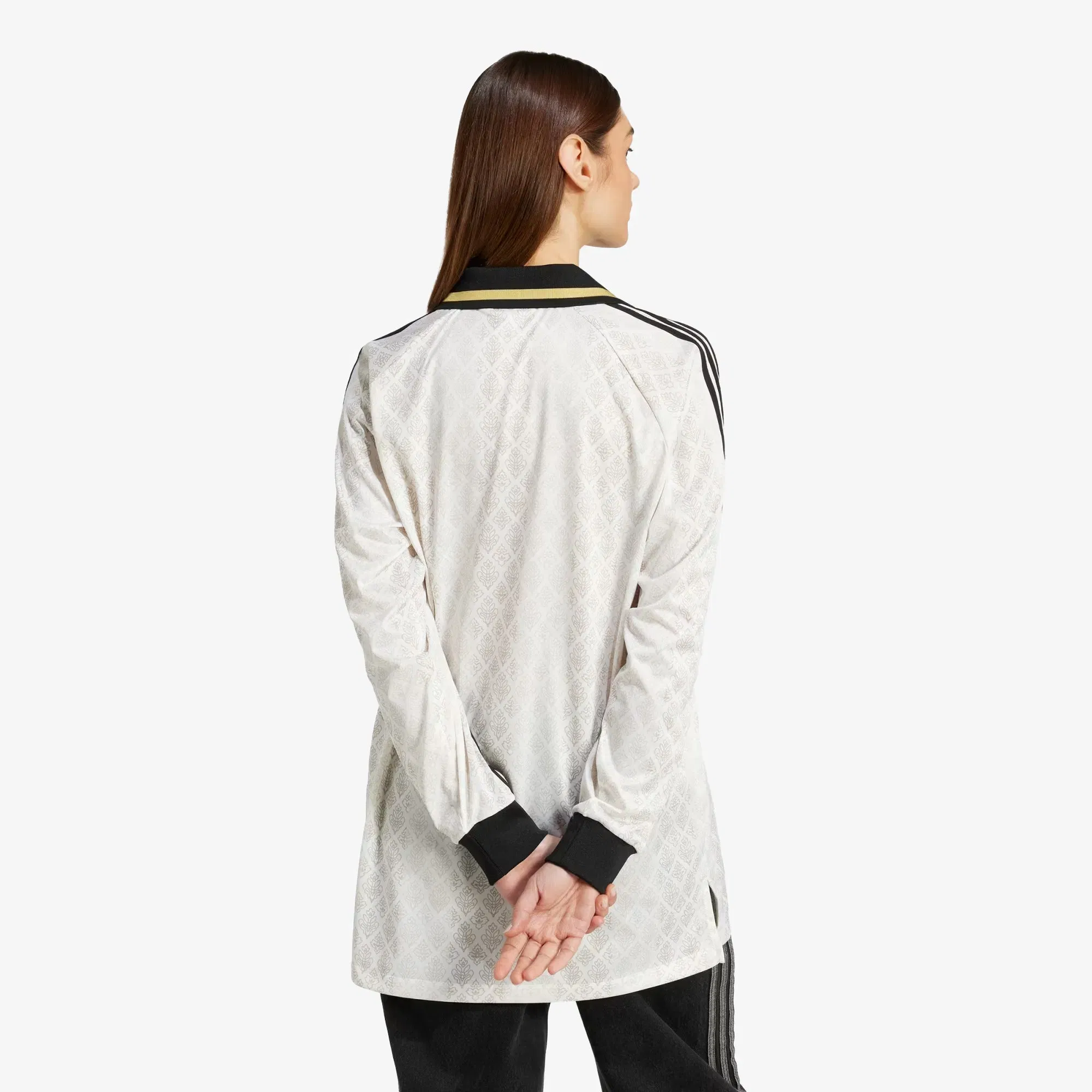 Adidas Originals RETRO SPORTS CRICKET-INSPIRED LONG SLEEVE JERSEY { OFF WHITE
