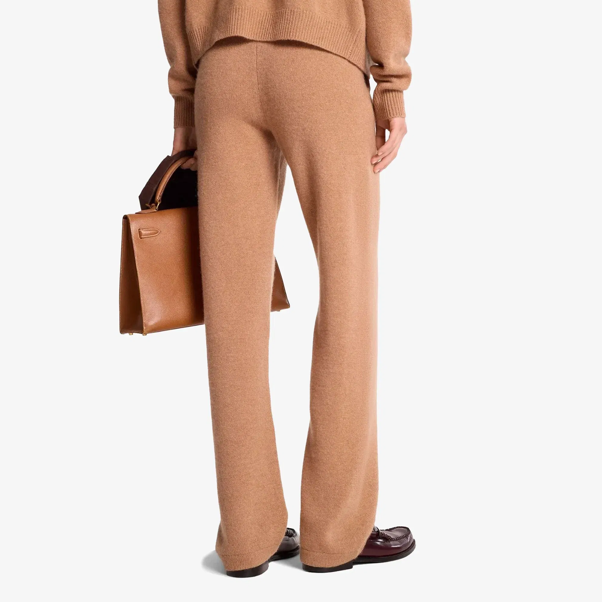 SPORTY & RICH SRC WOOL CASHMERE TROUSERS { CAMEL