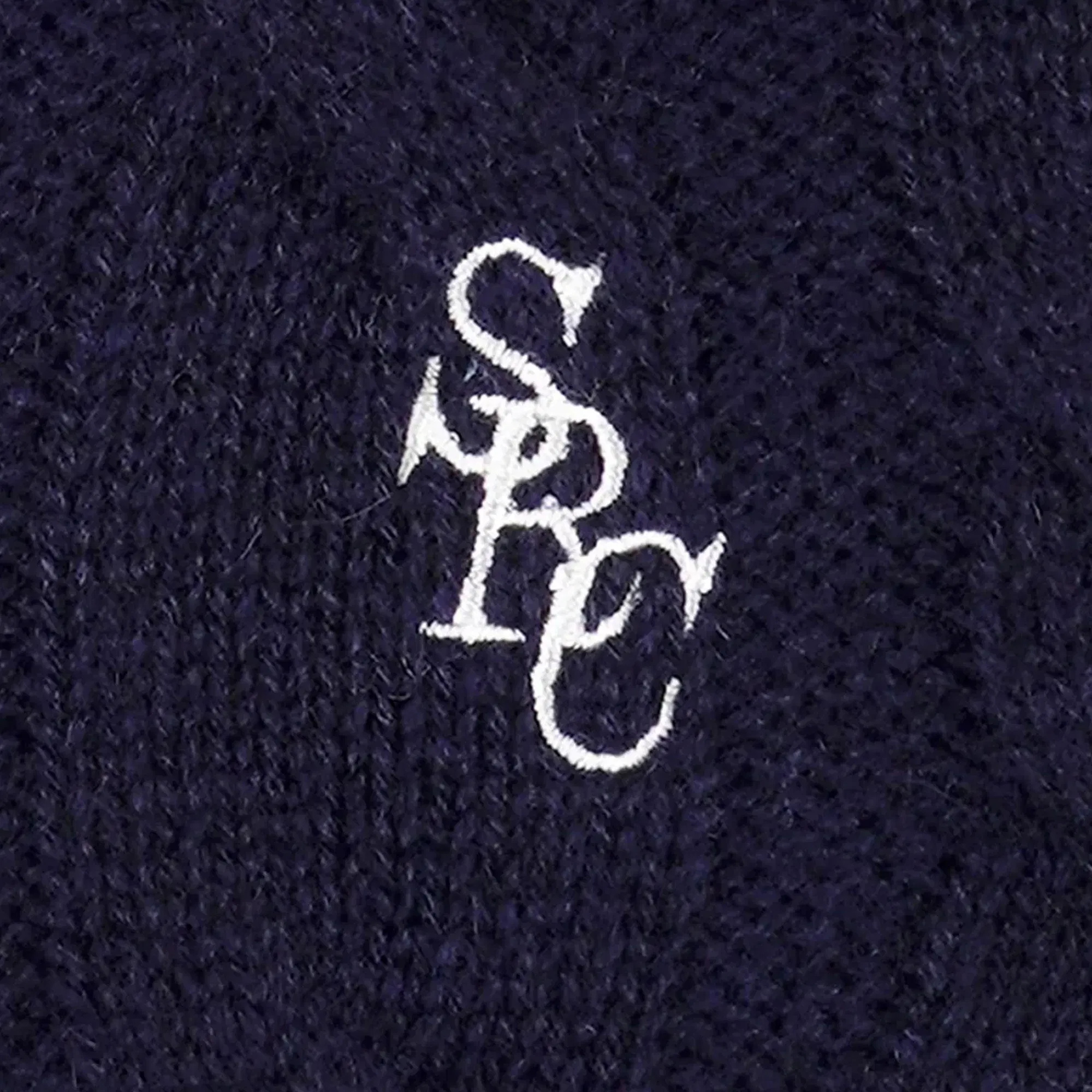 SPORTY & RICH SRC CABLE-KNIT WOOL CASHMERE TROUSERS { NAVY
