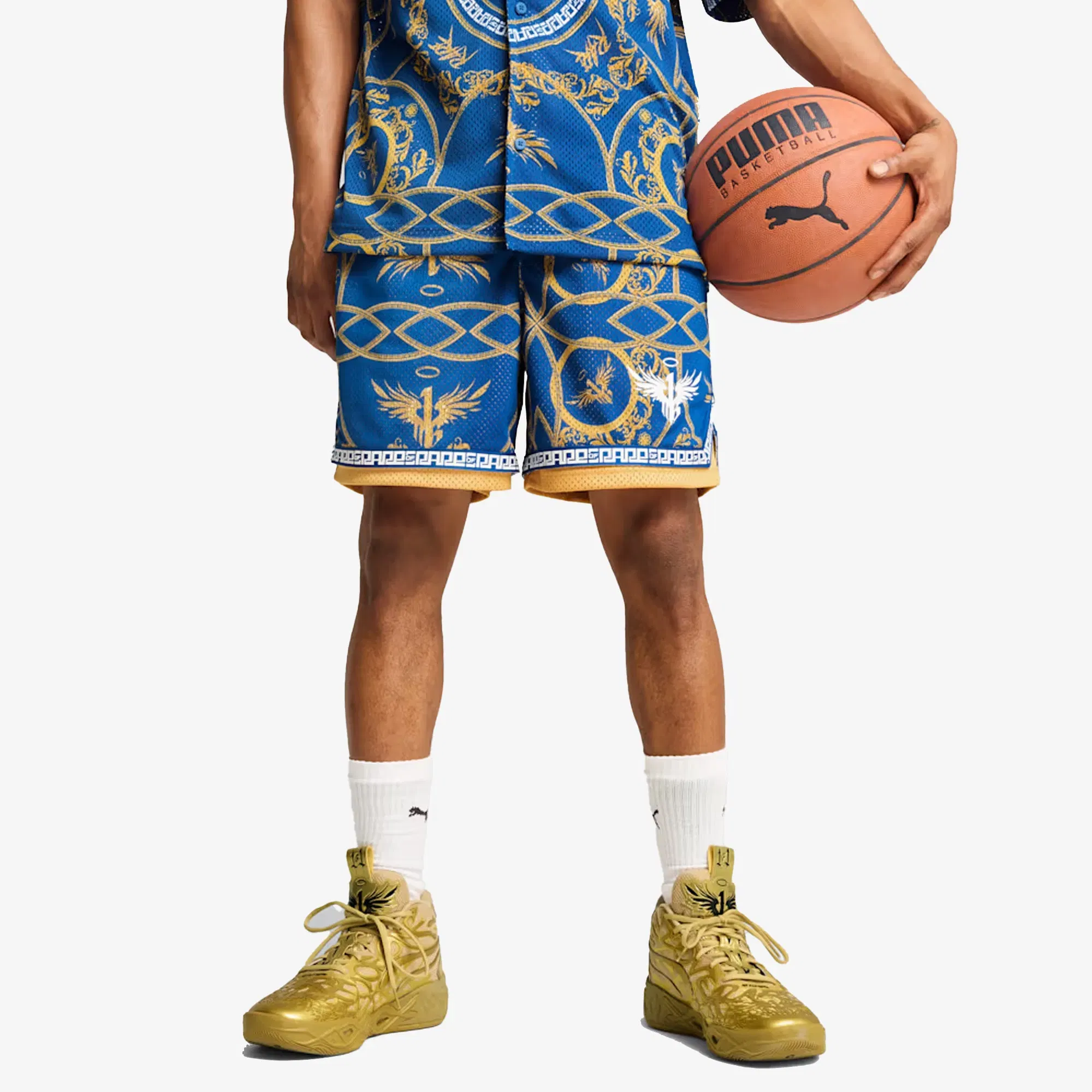 PUMA X LAMELO BALL GOLDEN CHILD SHORTS { BLUE