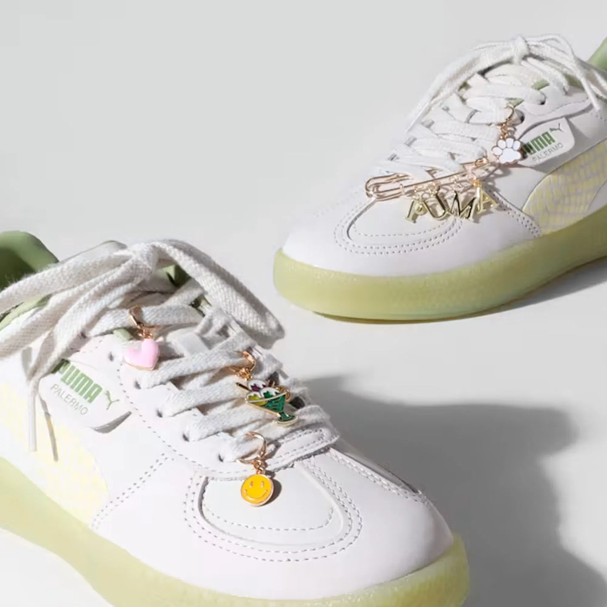 PUMA PALERMO { VAPOR GRAY-CREAMY/GREEN
