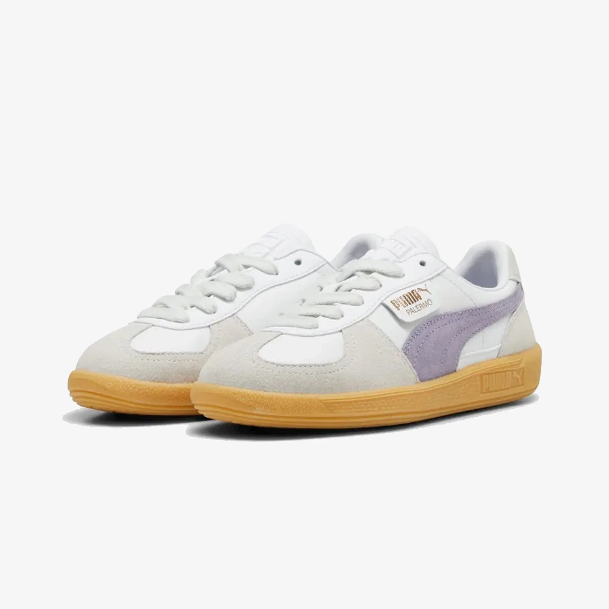 PUMA PALERMO { WHITE/ PALM-PLUM GUM