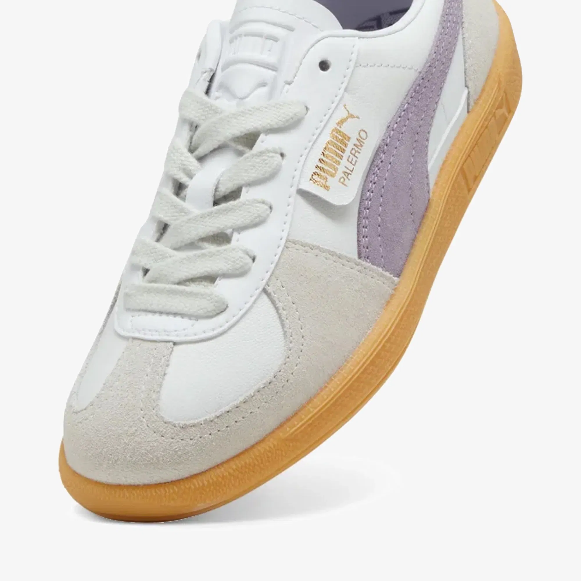 PUMA PALERMO { WHITE/ PALM-PLUM GUM