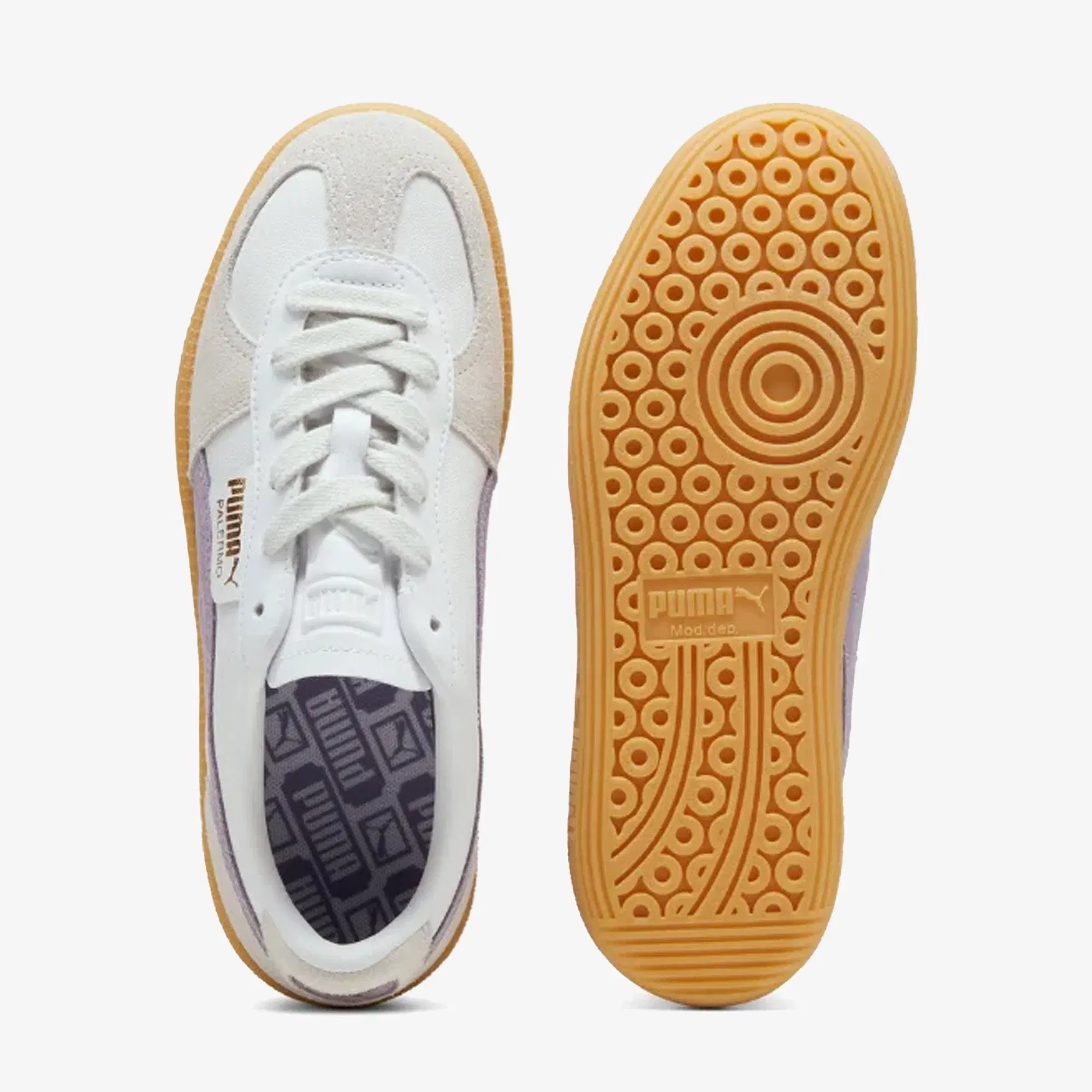 PUMA PALERMO { WHITE/ PALM-PLUM GUM
