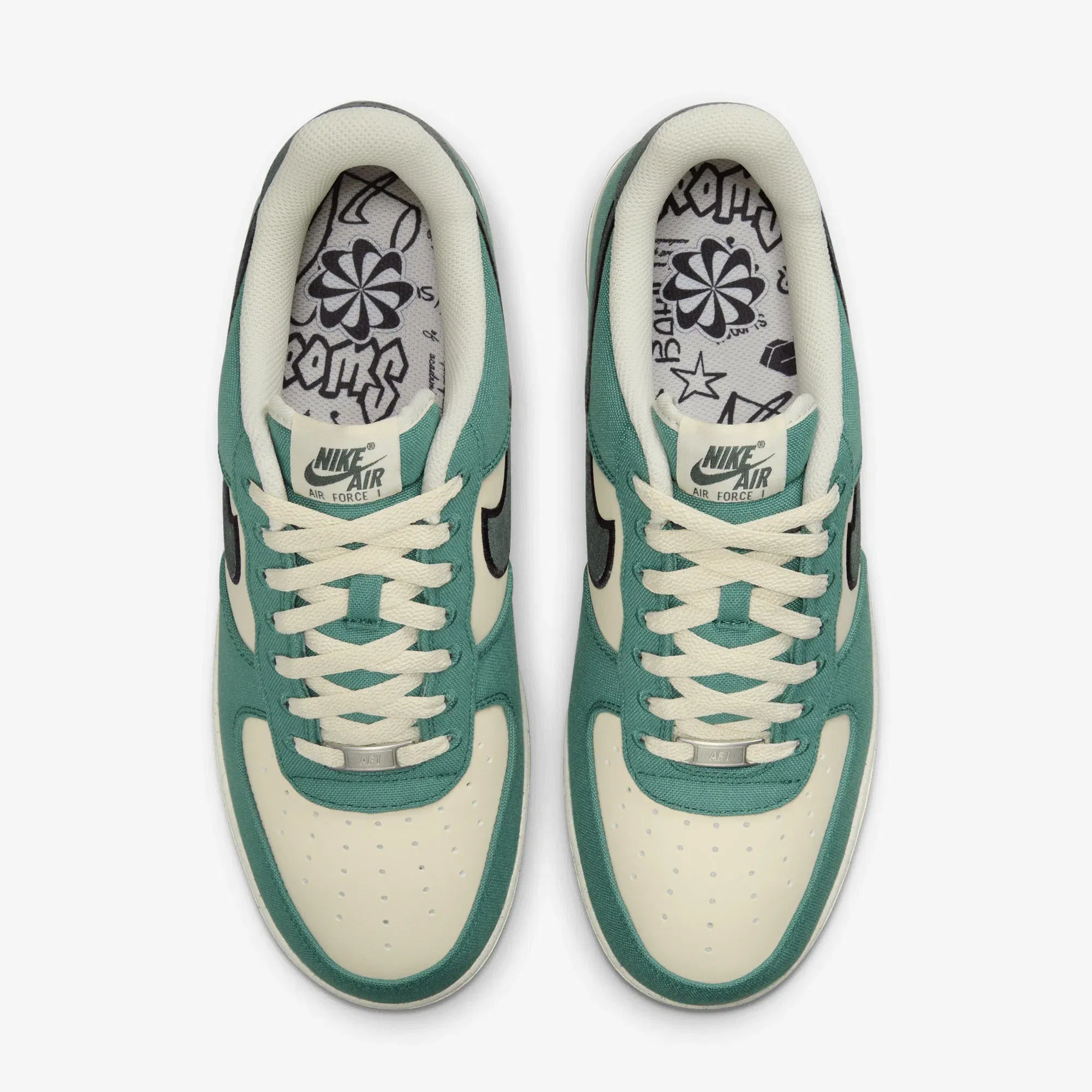 NIKE AIR FORCE 1'07 LV8 { COCONUT MILK/VINTAGE GREEN-BICOASTAL