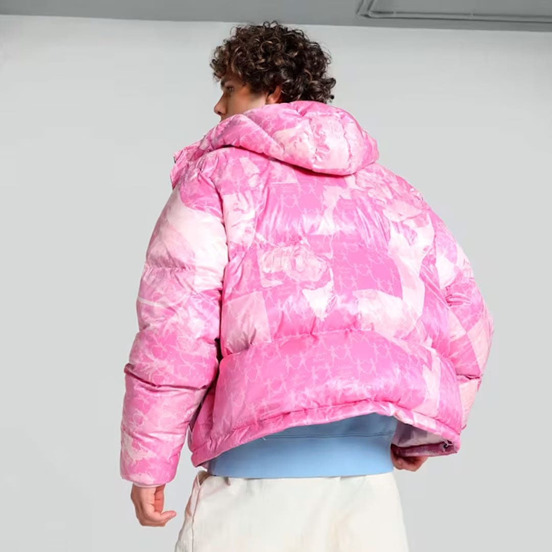 PUMA X KIDSUPER ALL OVER PRINT PUFFER { PEARL PINK