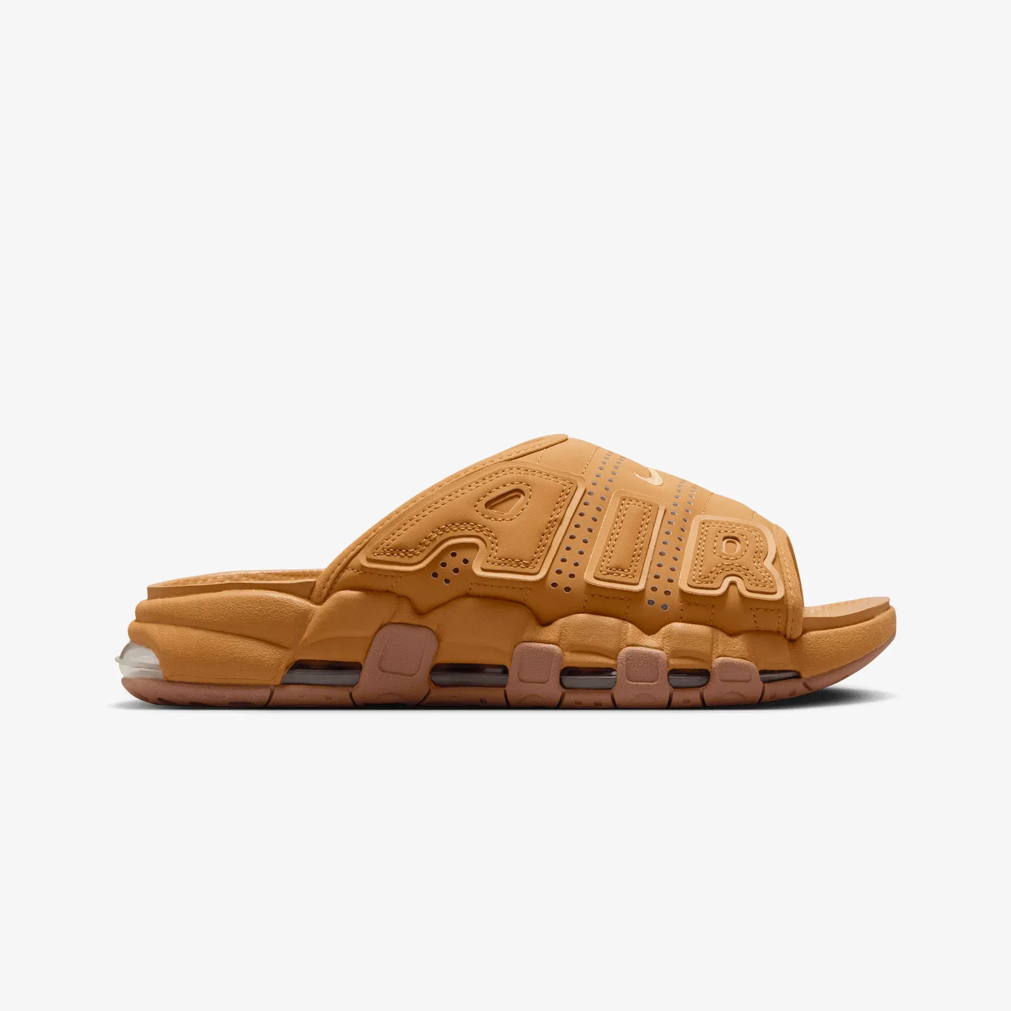 JORDAN AIR MORE UPTEMPO { FLAX/FLAX-GUM MED BROWN-CLEAR