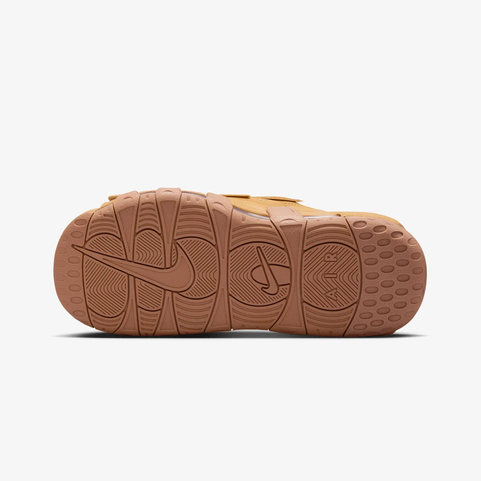 JORDAN AIR MORE UPTEMPO { FLAX/FLAX-GUM MED BROWN-CLEAR