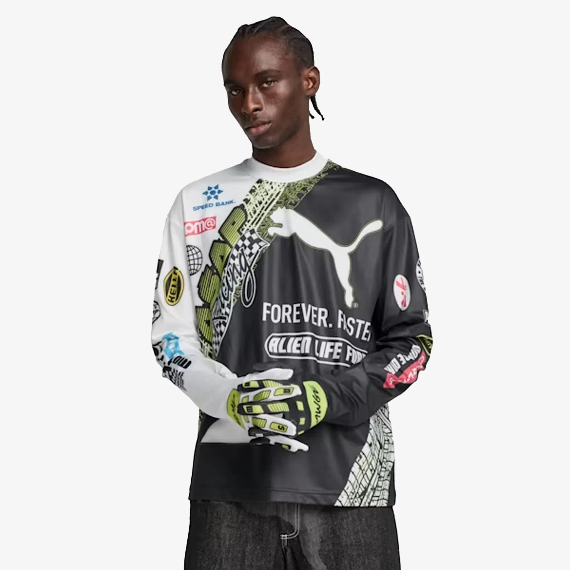 PUMA X A$AP ROCKY TIRE LONG SLEEVE TEE WITH GLOVES { PUMA WHITE