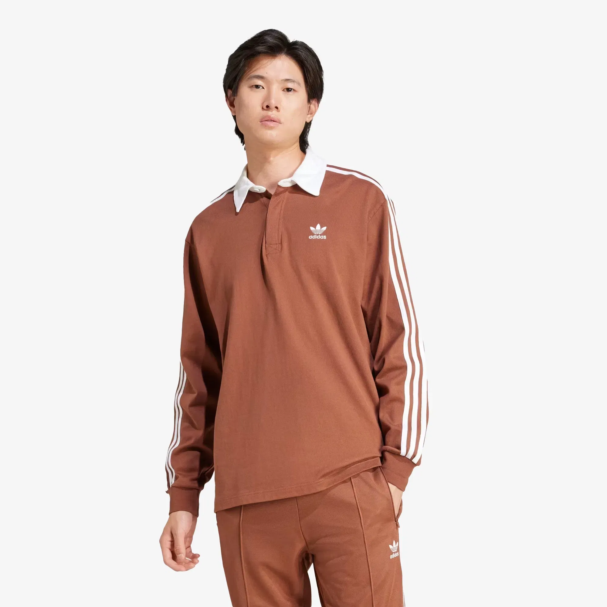 Adidas Originals ADICOLOR RUGBY POLO SHIRT { PRELOVED BROWN