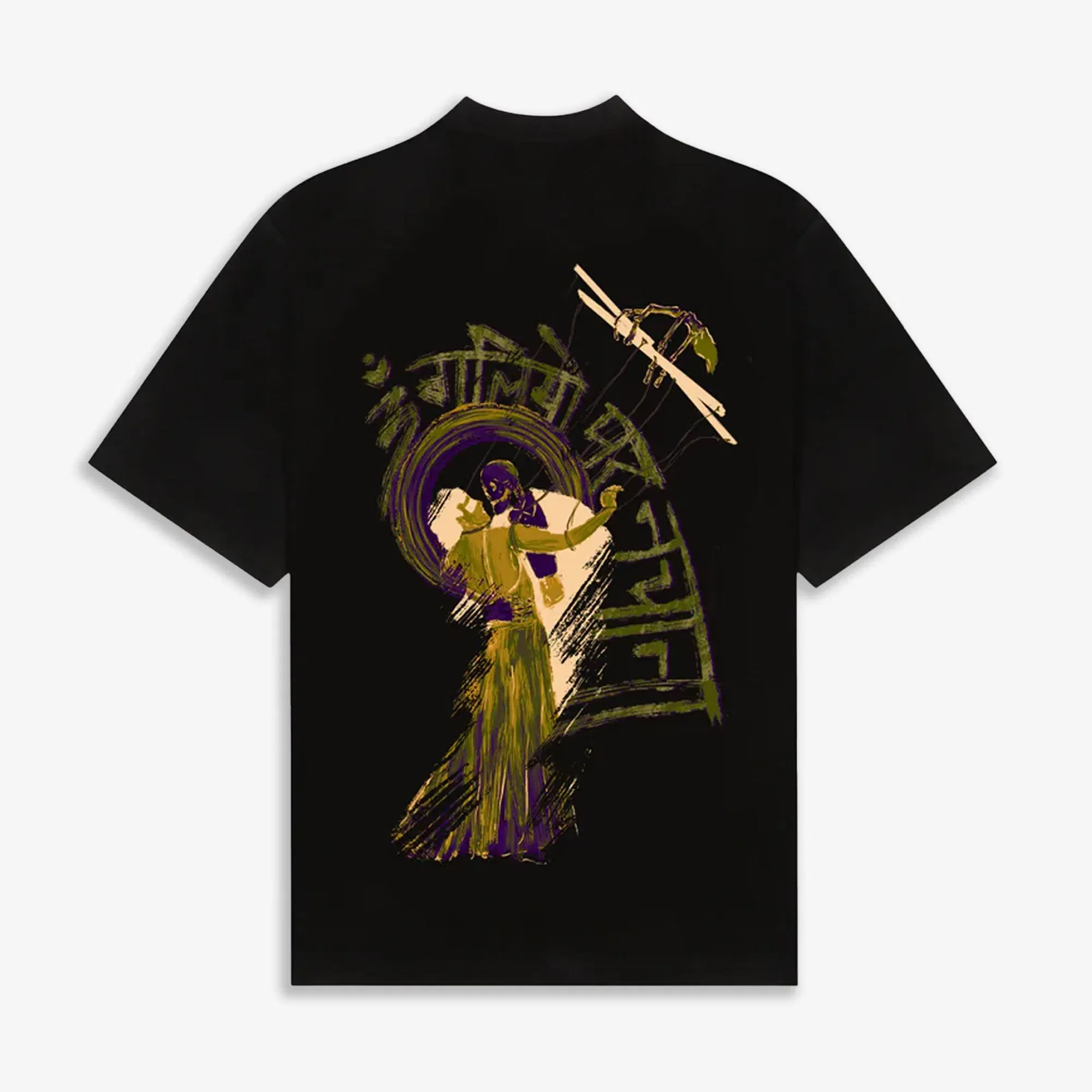 F A R A K UNGLIYON PAR NACHANA T-SHIRT { BLACK/BLACK