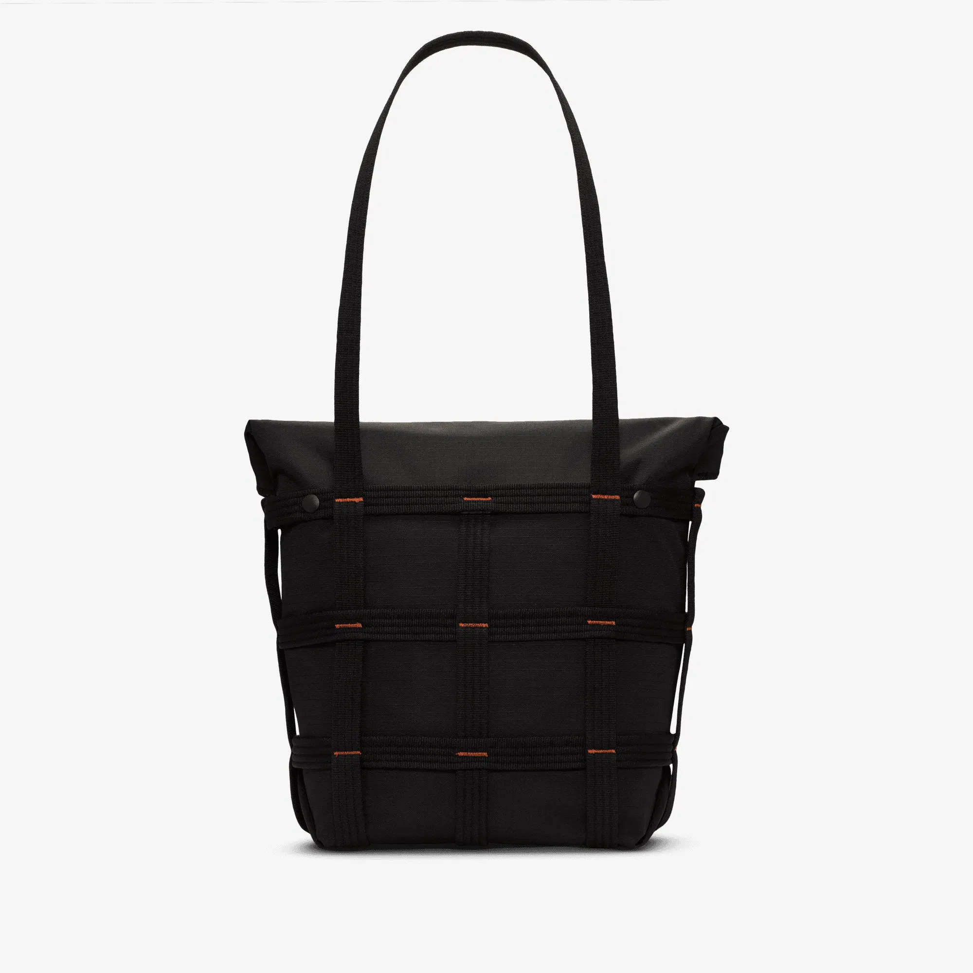 NIKE SPORTSWEAR CARGO TOTE (12L) { BLACK/BLACK/ORANGE